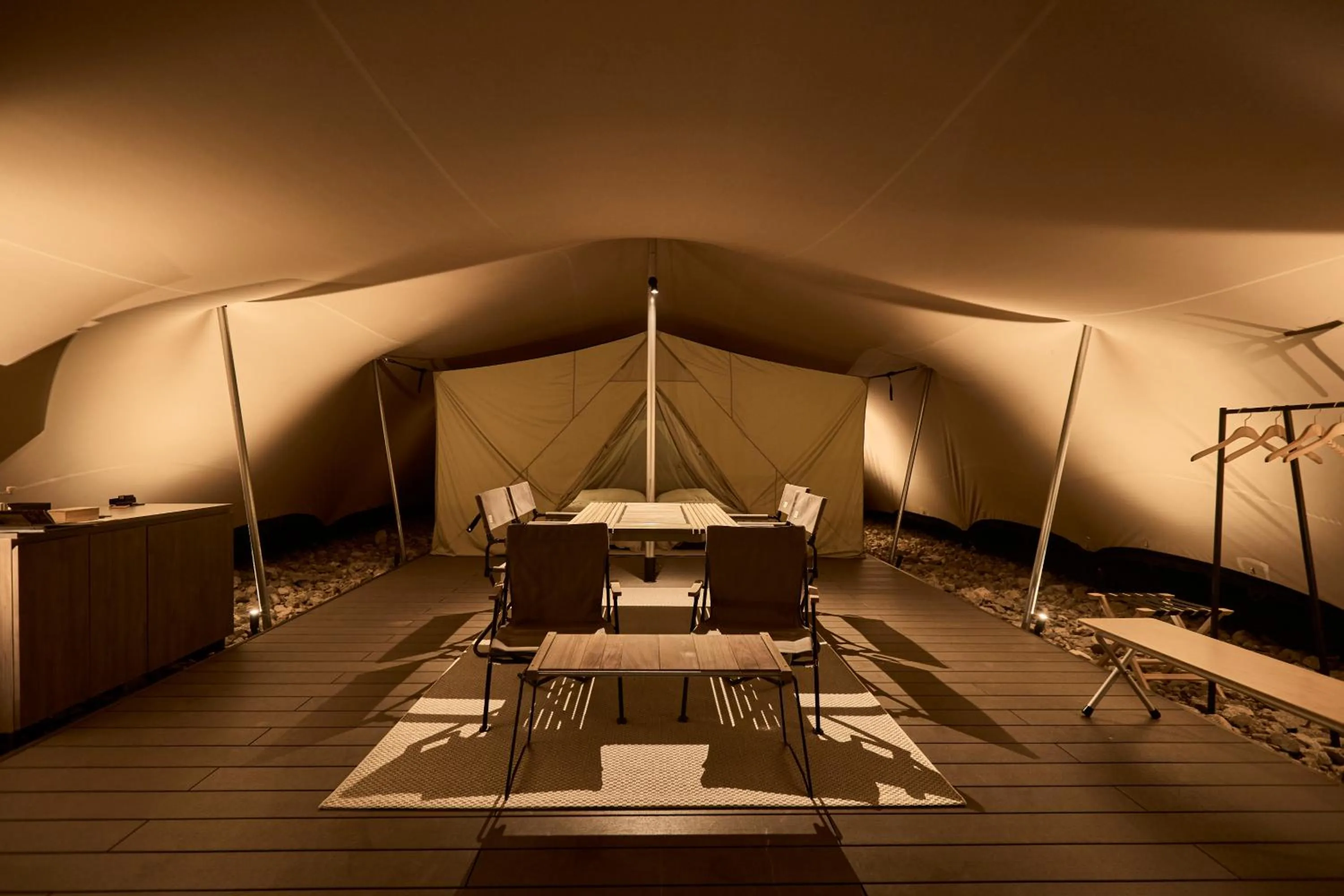 Photo of the whole room in Snow Peak YAKEI SUITE ABURAYAMA FUKUOKA