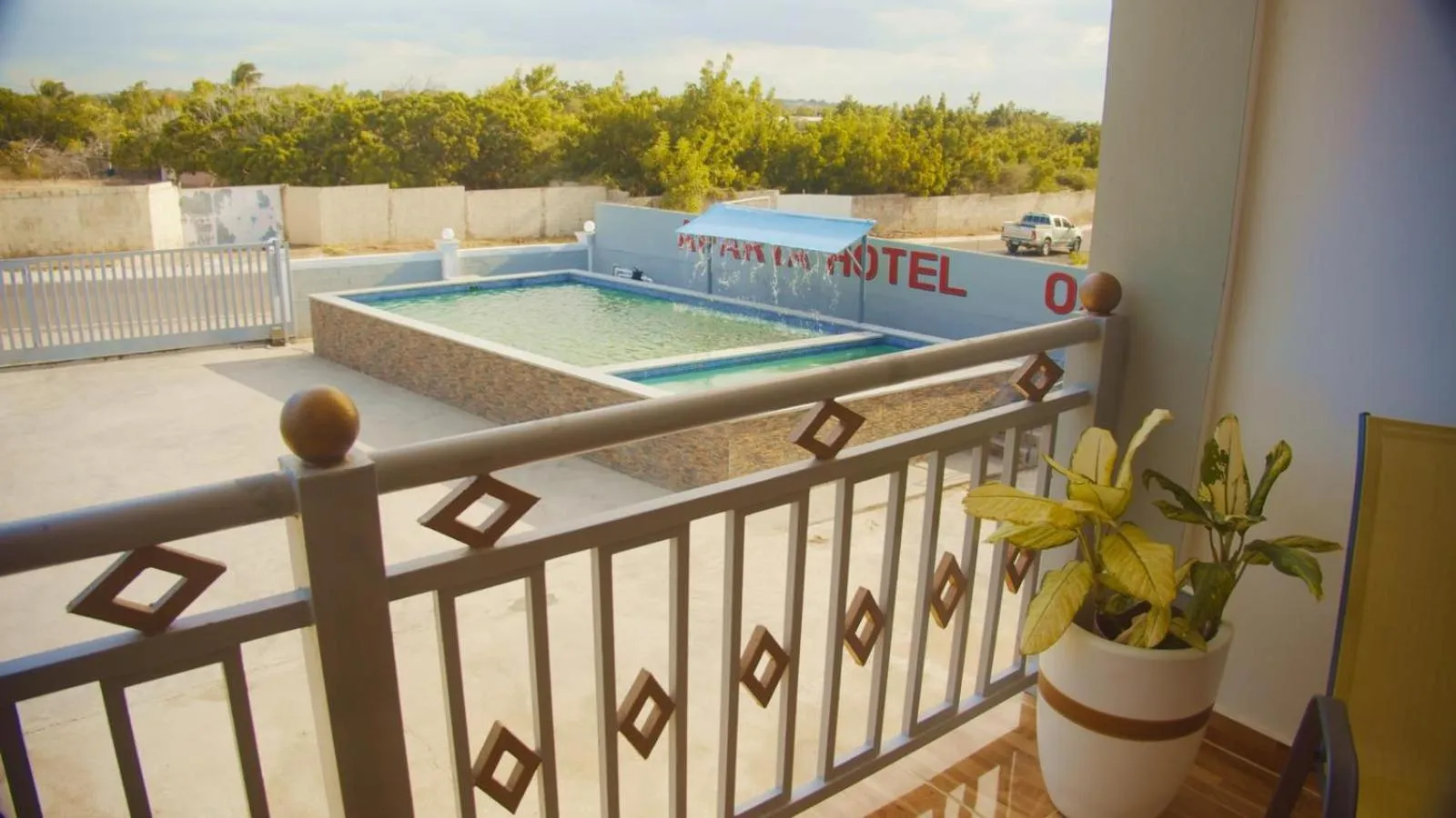 Pool view in Aparta Hotel Esa Buya