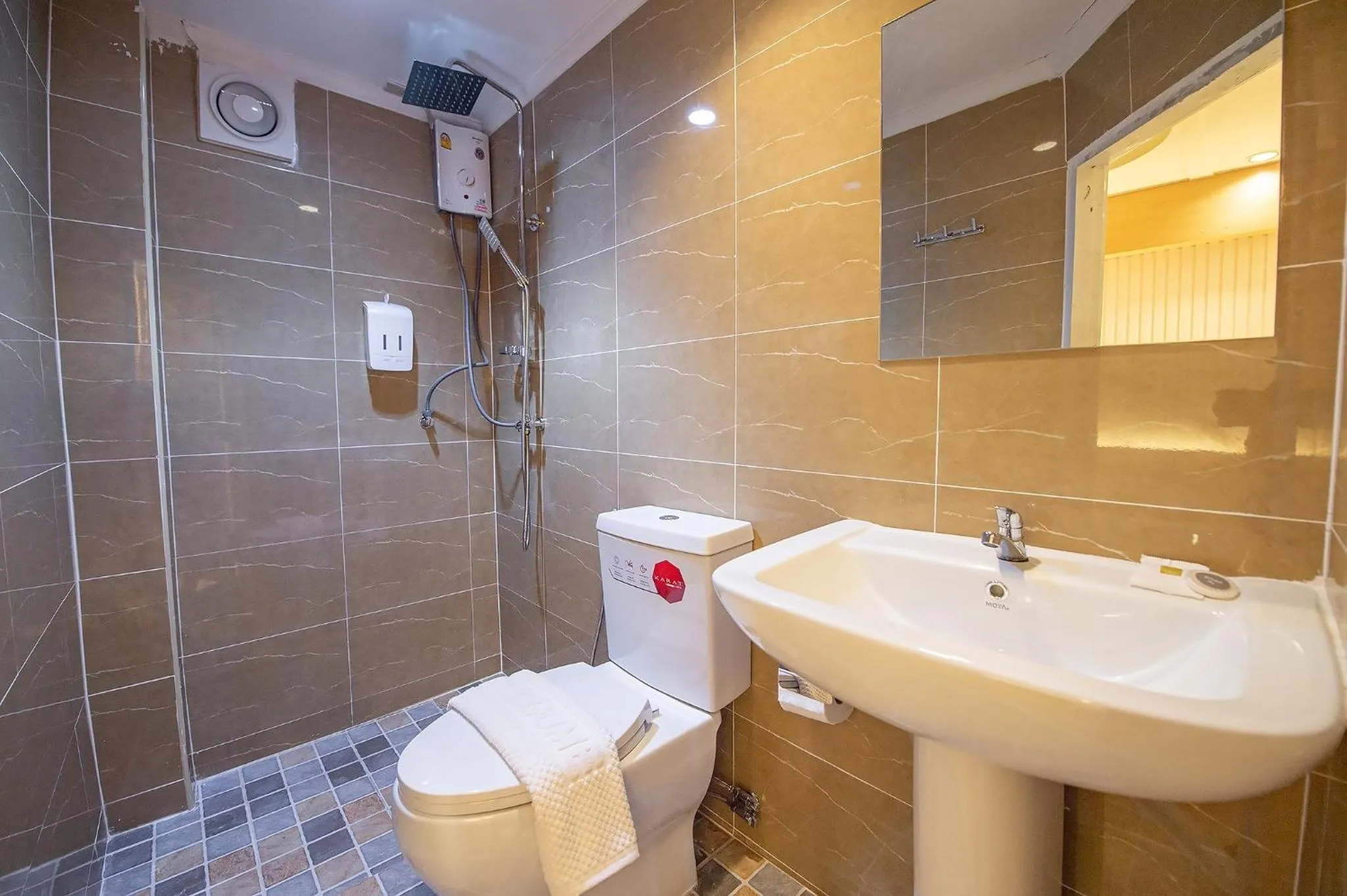 Shower in Thrive Hotel