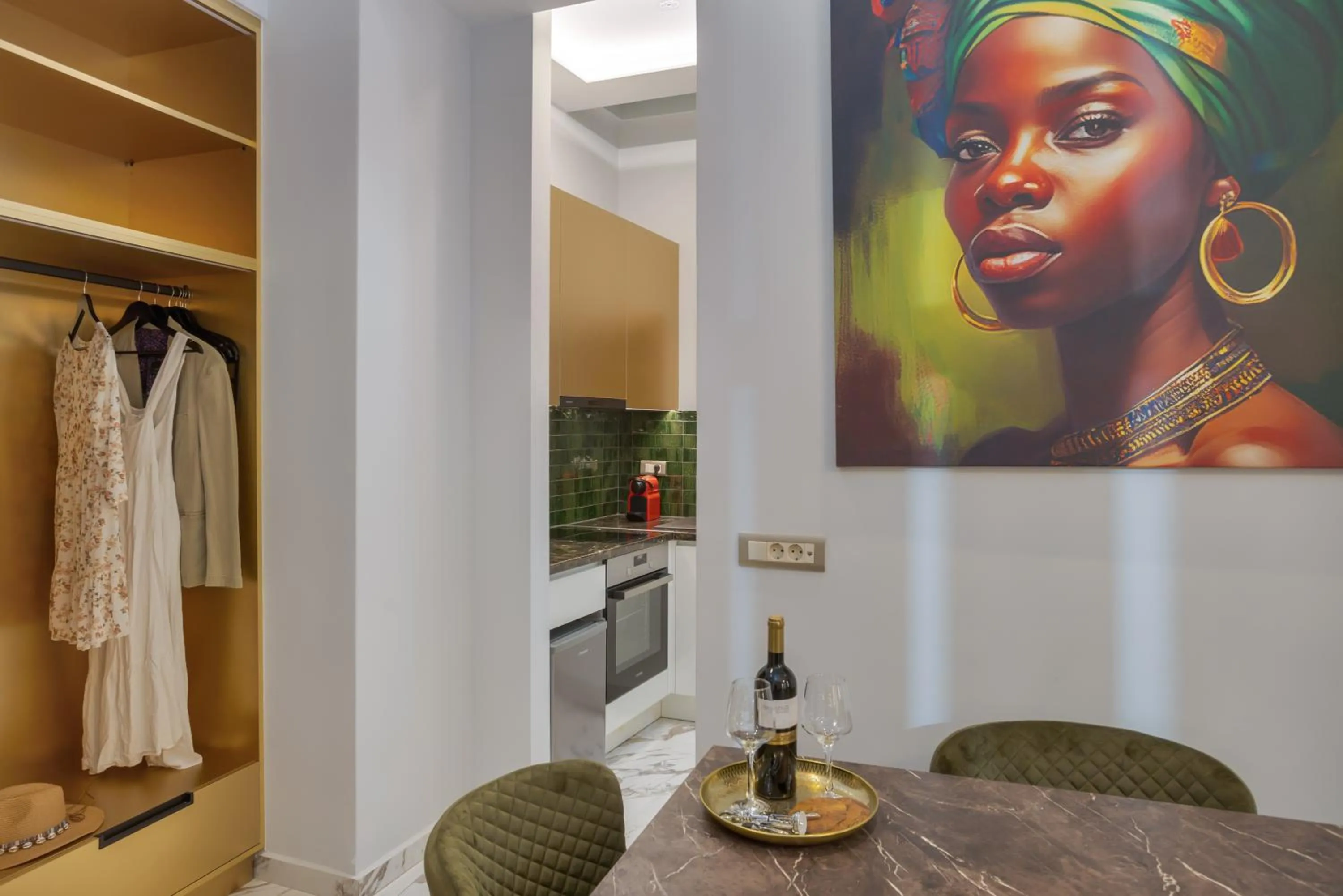Kitchen or kitchenette in Royal Gold City Suites by Omilos Hotels