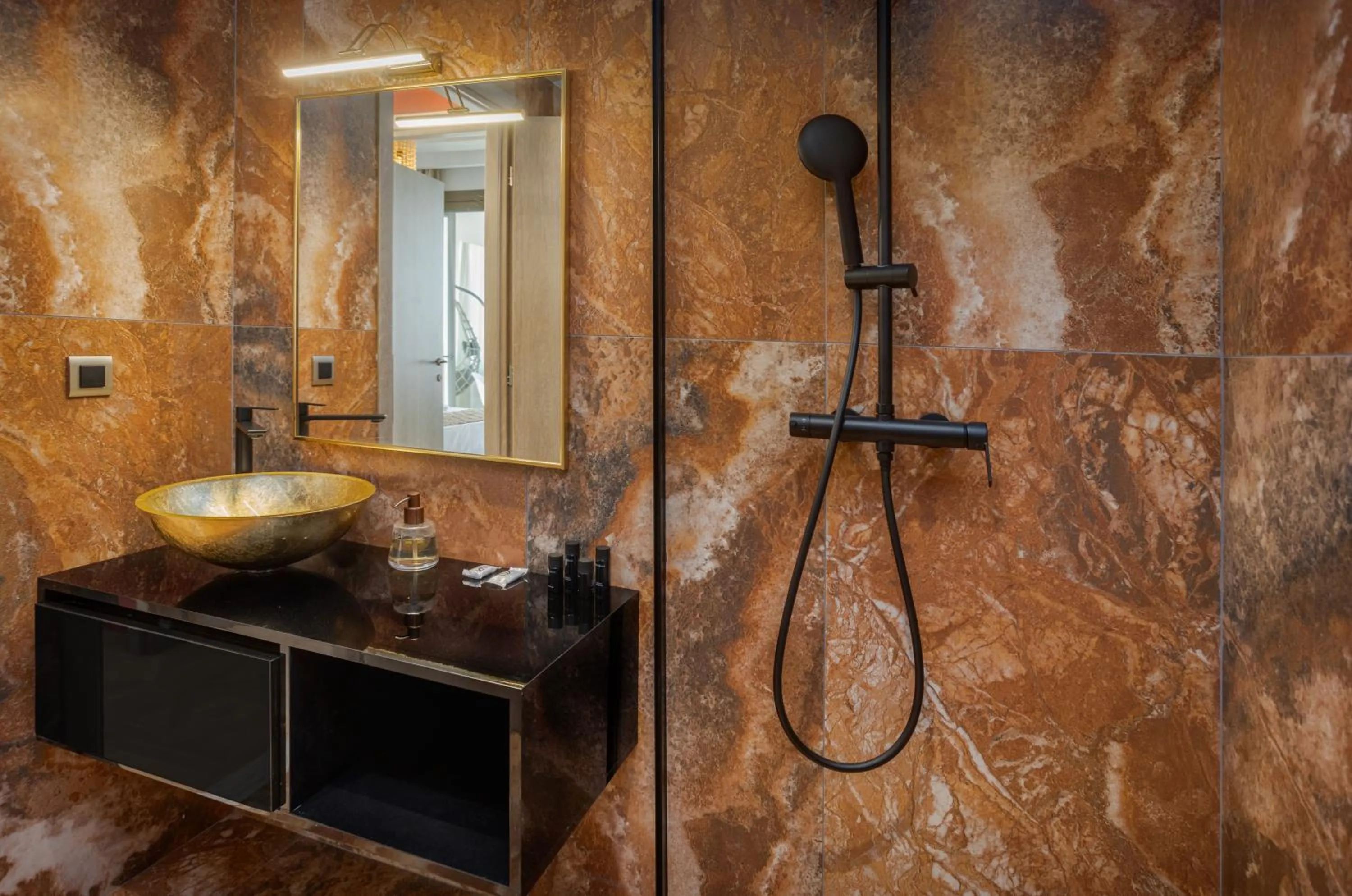 Shower in Royal Gold City Suites by Omilos Hotels