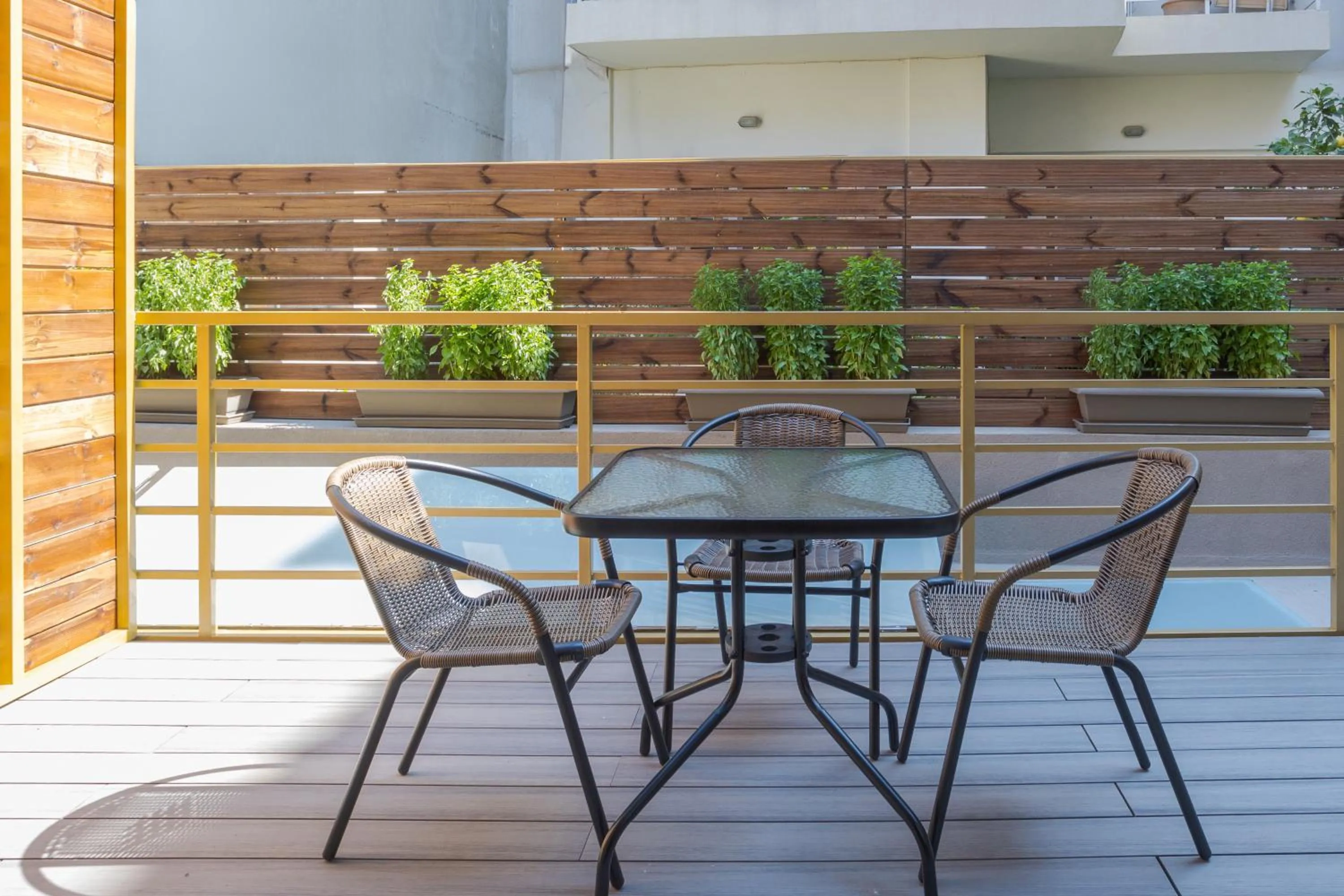 Patio in Royal Gold City Suites by Omilos Hotels