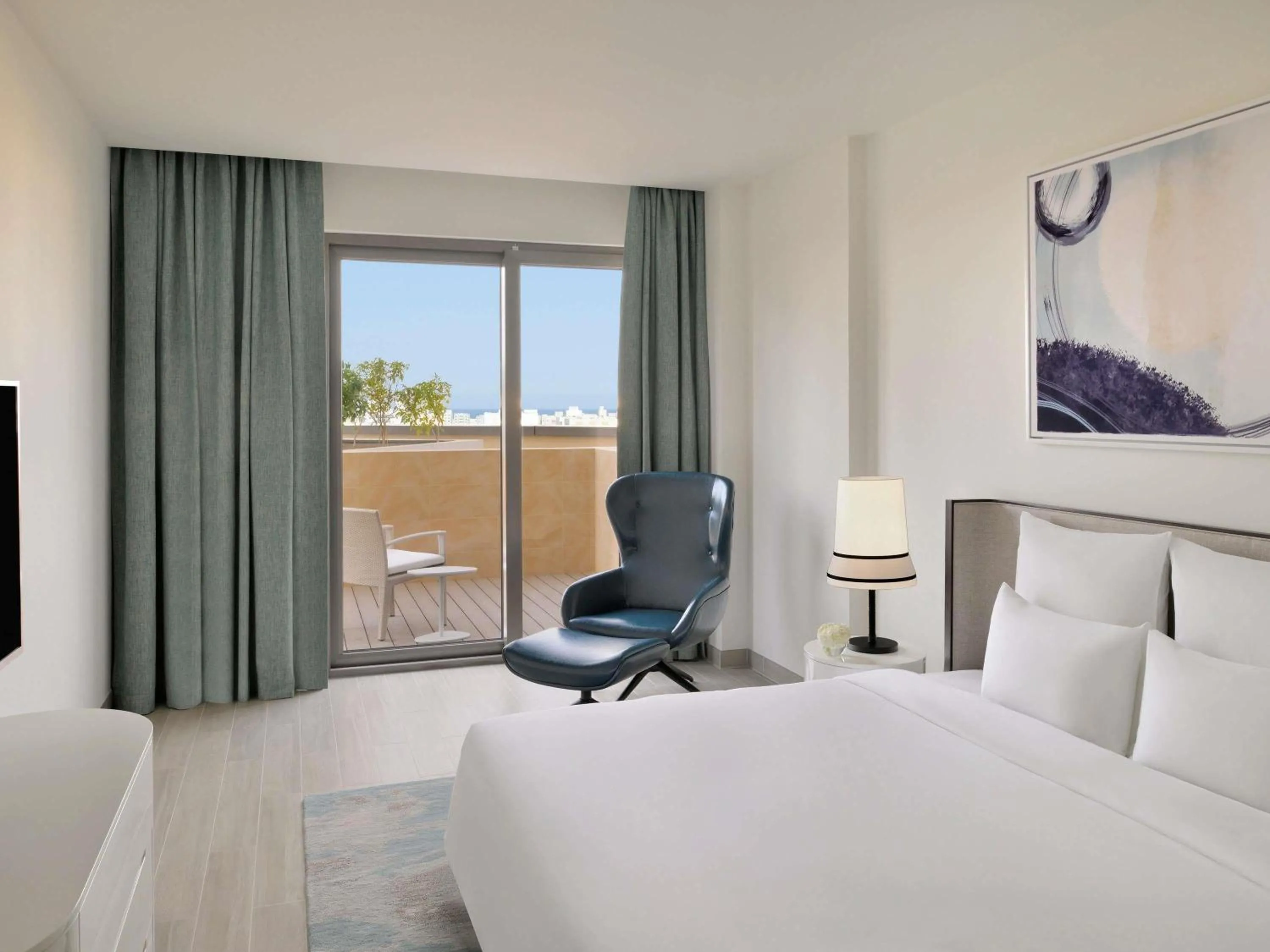 Bedroom, Bed in Mövenpick Hotel & Apartments Ghala Muscat