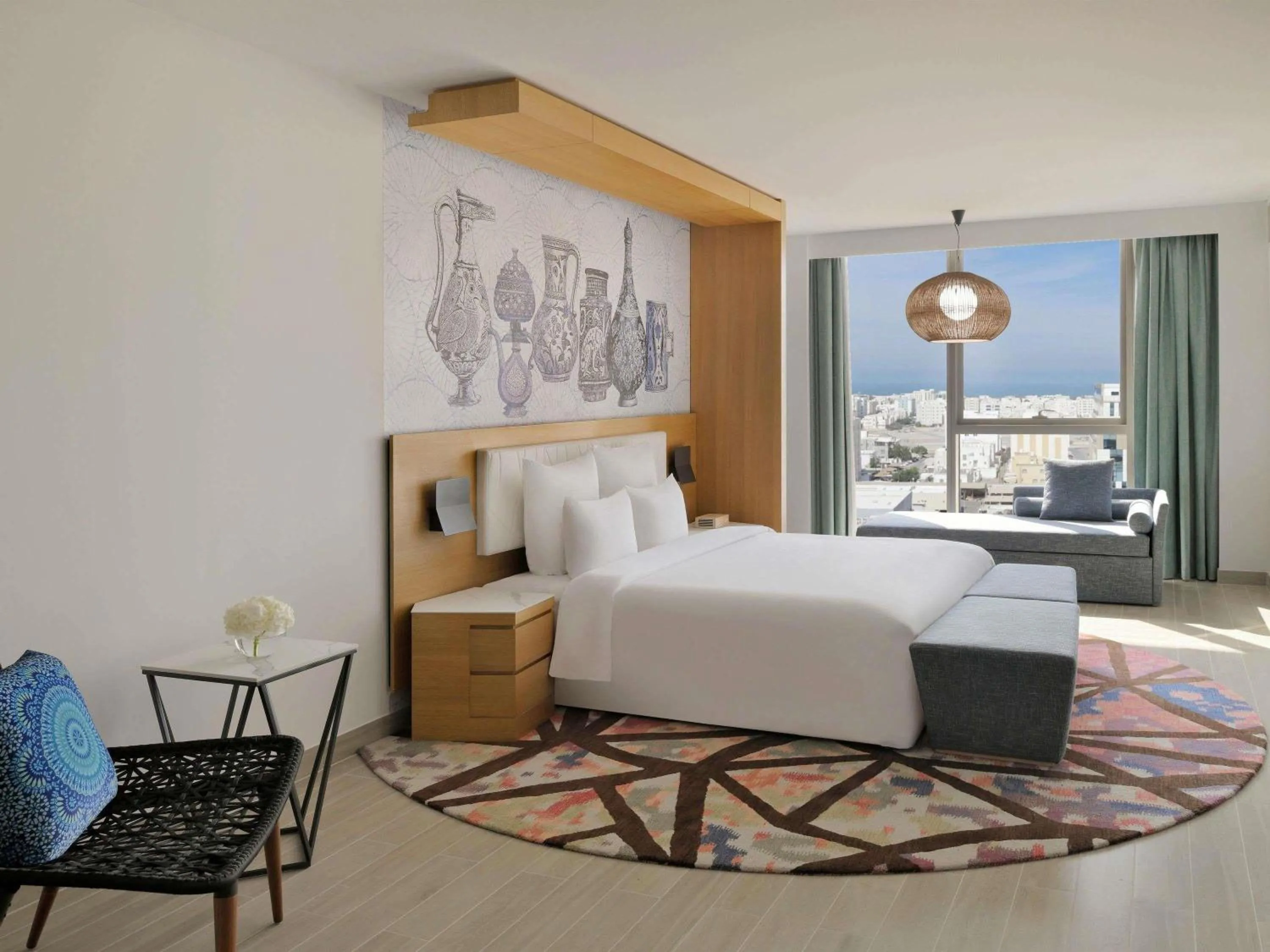 Photo of the whole room, Bed in Mövenpick Hotel & Apartments Ghala Muscat