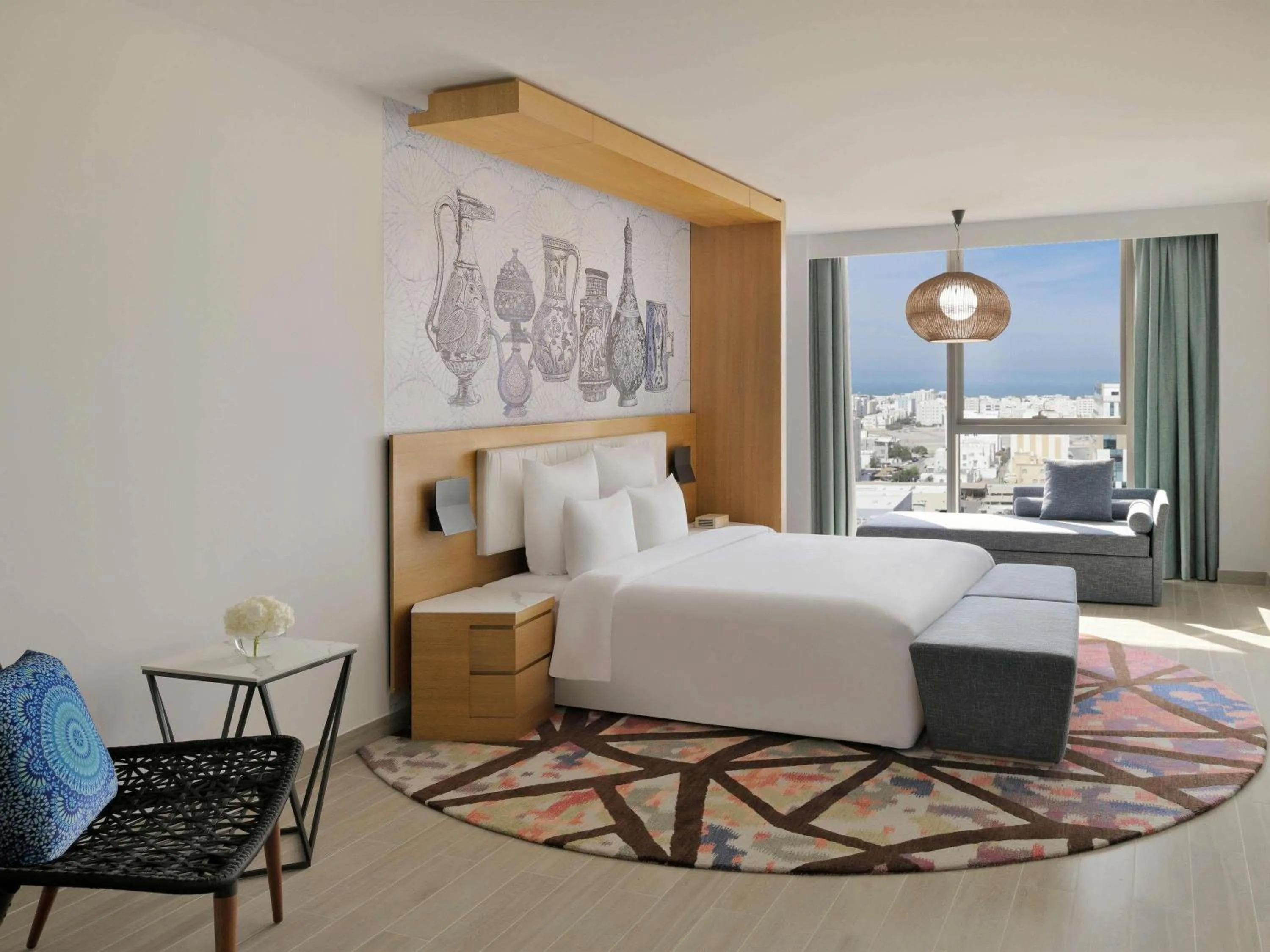 Photo of the whole room, Bed in Mövenpick Hotel & Apartments Ghala Muscat