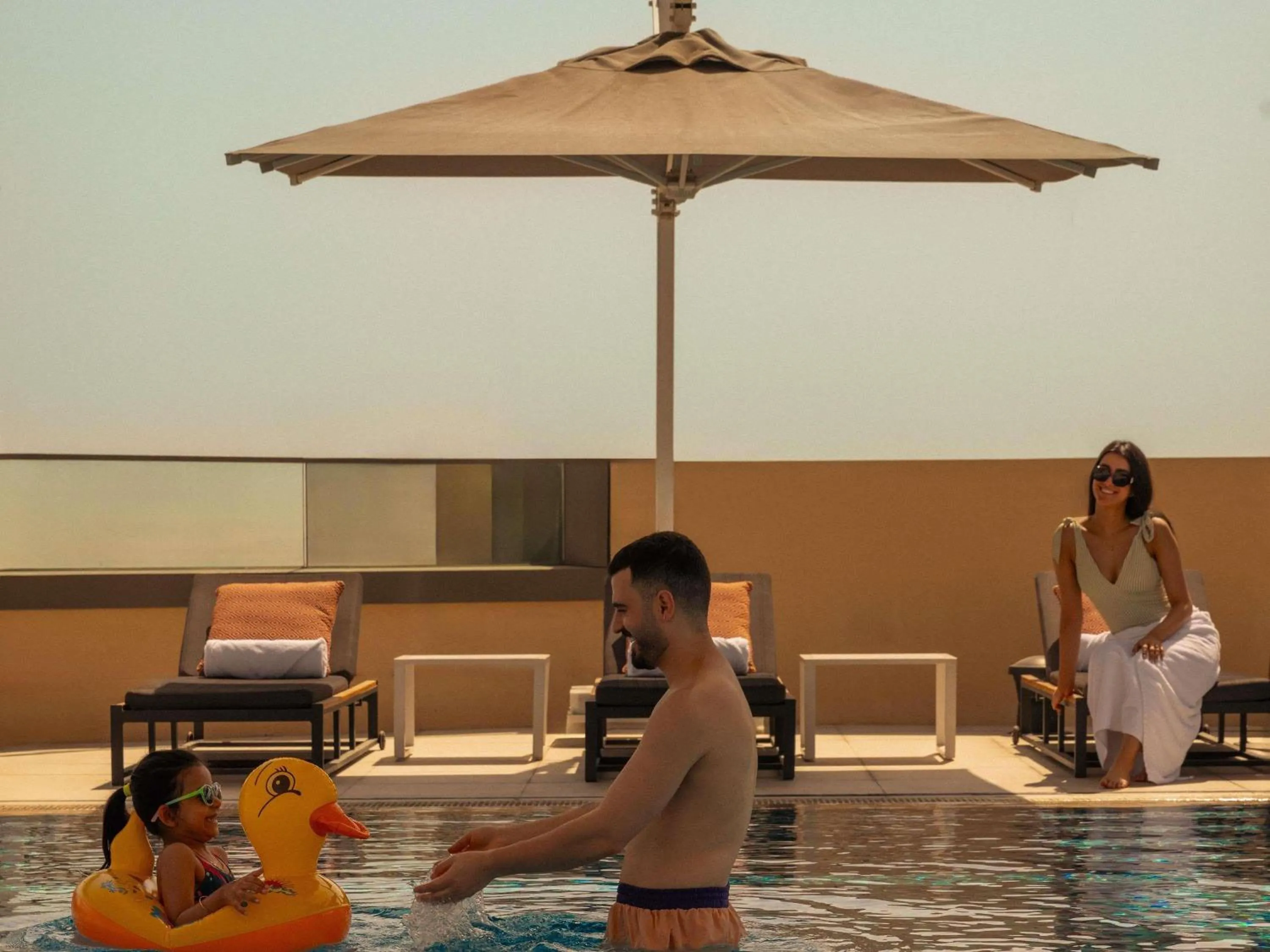 Pool view in Mövenpick Hotel & Apartments Ghala Muscat