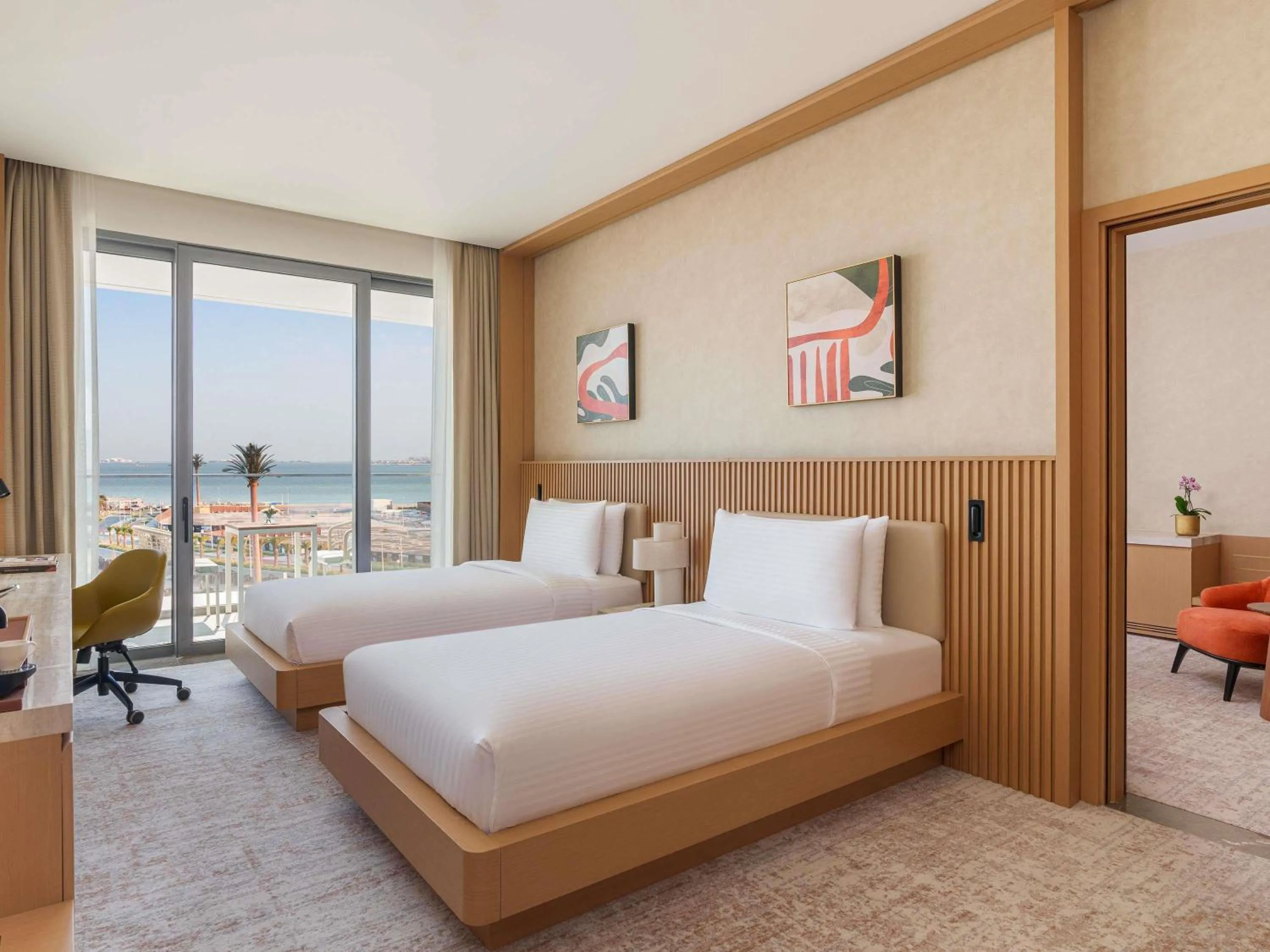 Bedroom, Bed in Rixos Premium Qetaifan Island North