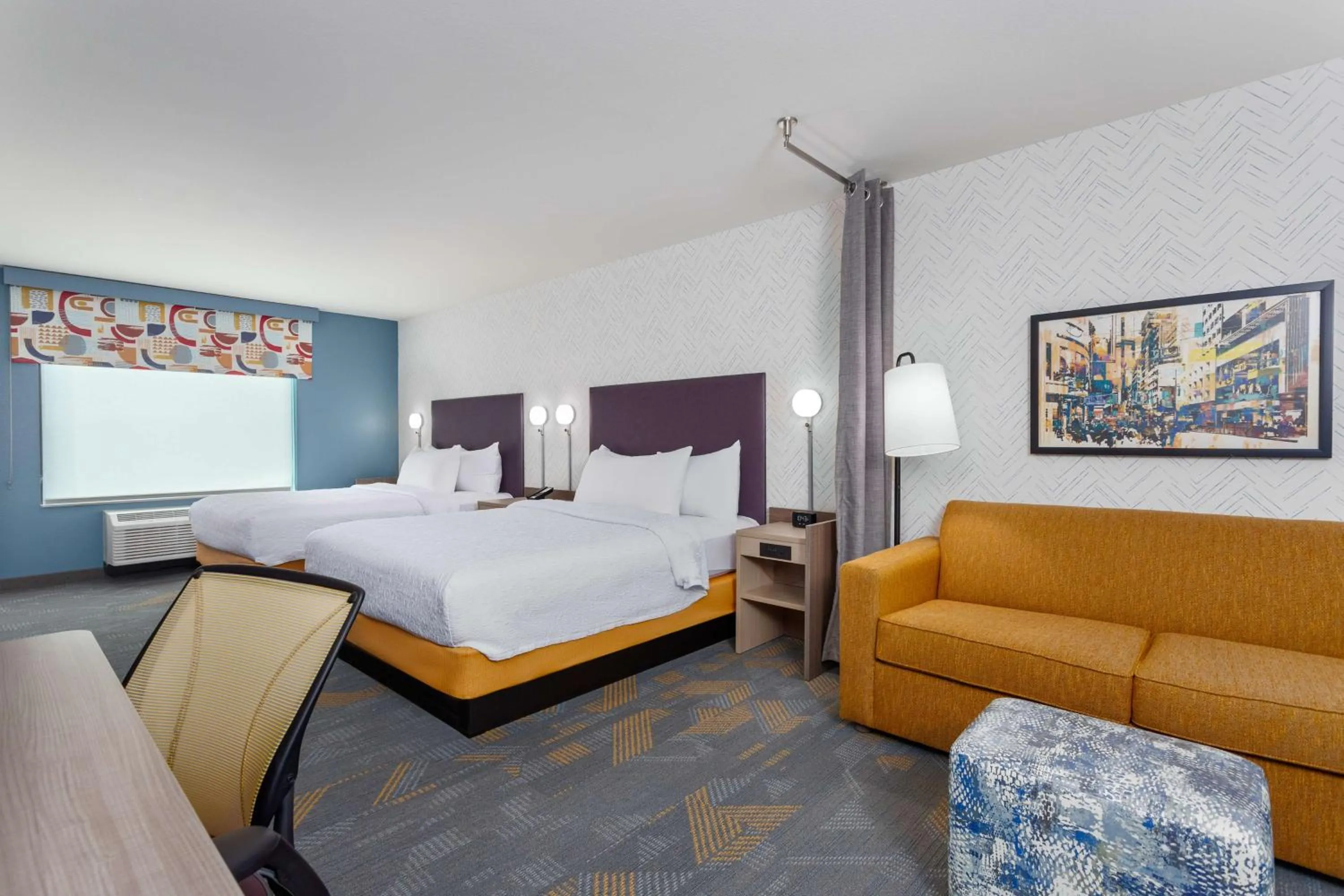 Living room, Bed in Home2 Suites By Hilton Indianapolis North At Intech Park