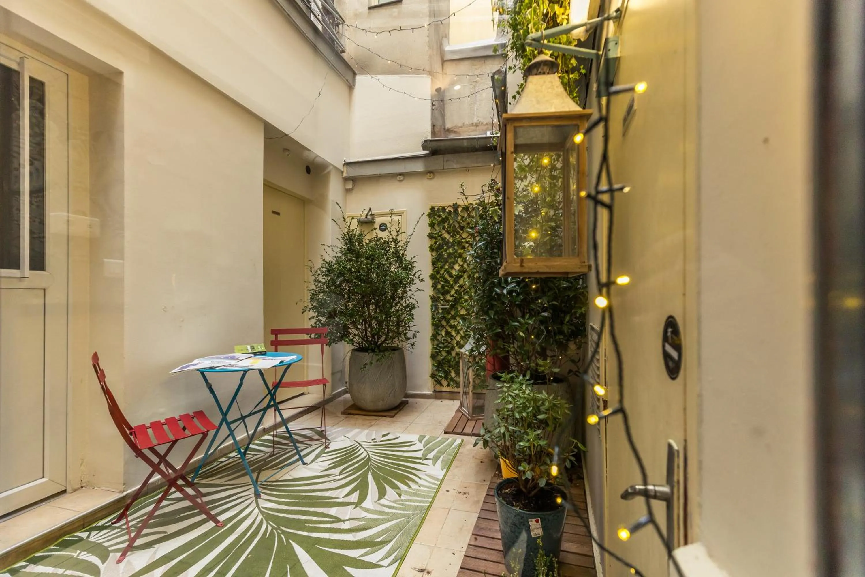 Patio in Young and Happy Latin Quarter by Hiphophostels