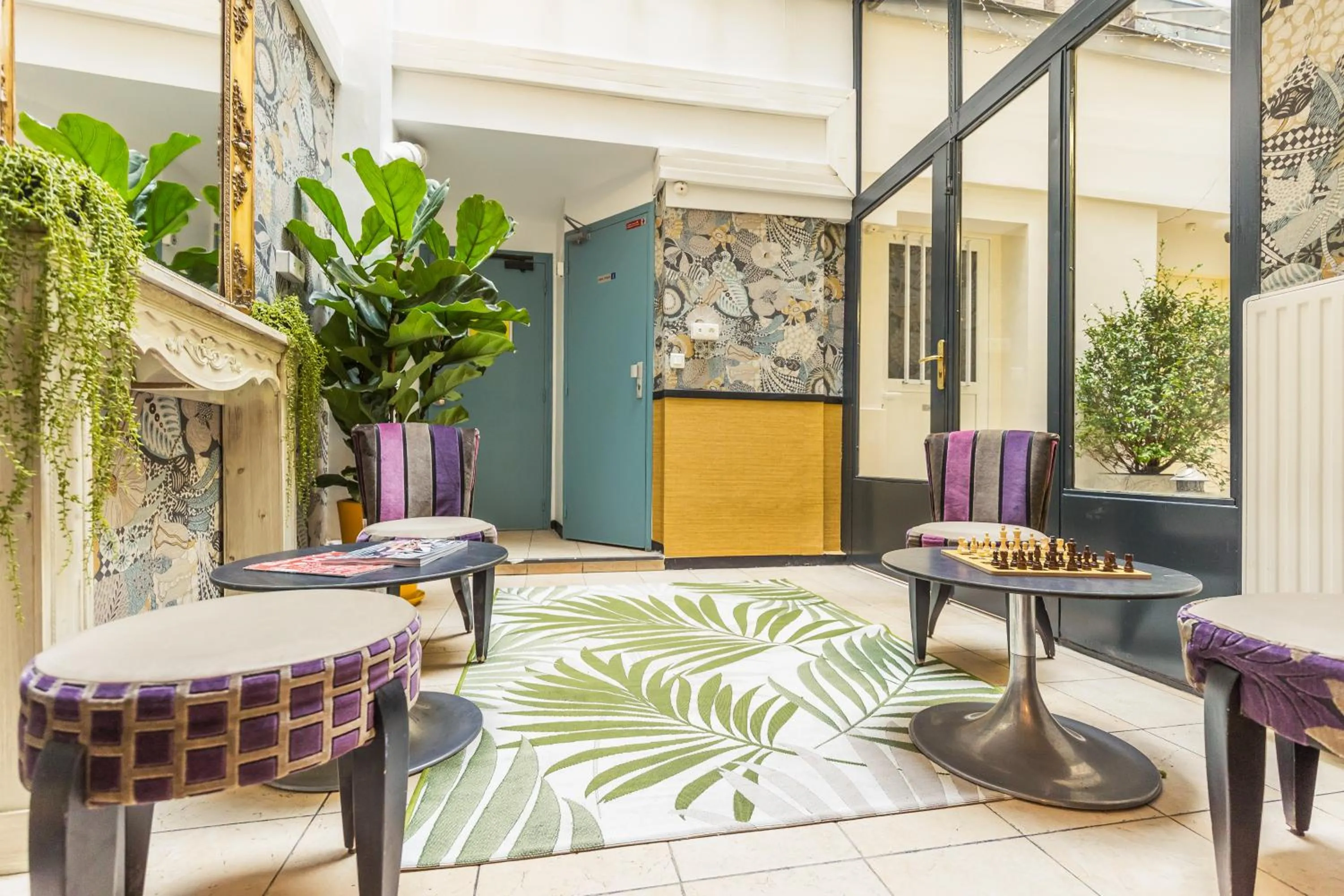 Patio in Young and Happy Latin Quarter by Hiphophostels