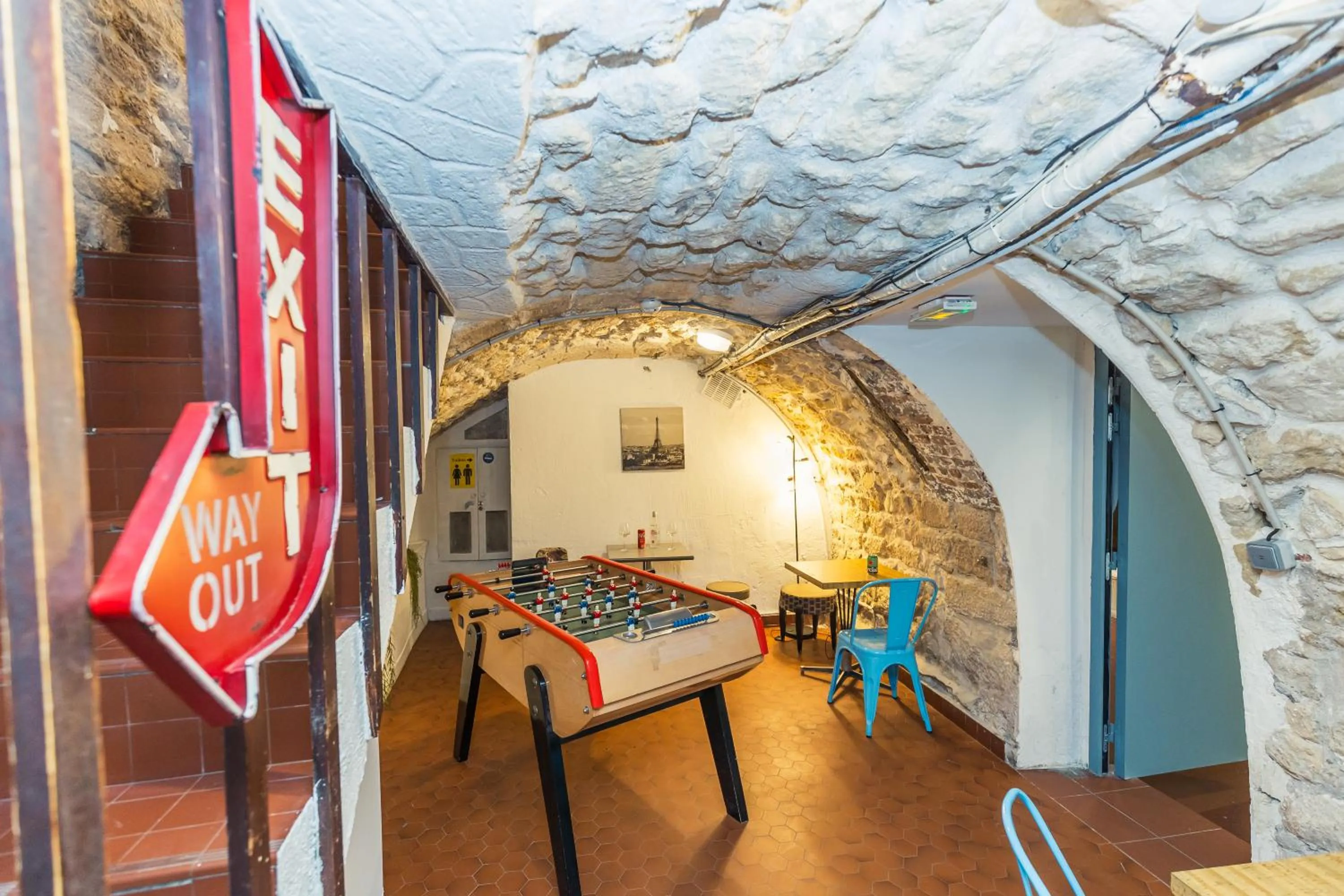 Game Room in Young and Happy Latin Quarter by Hiphophostels