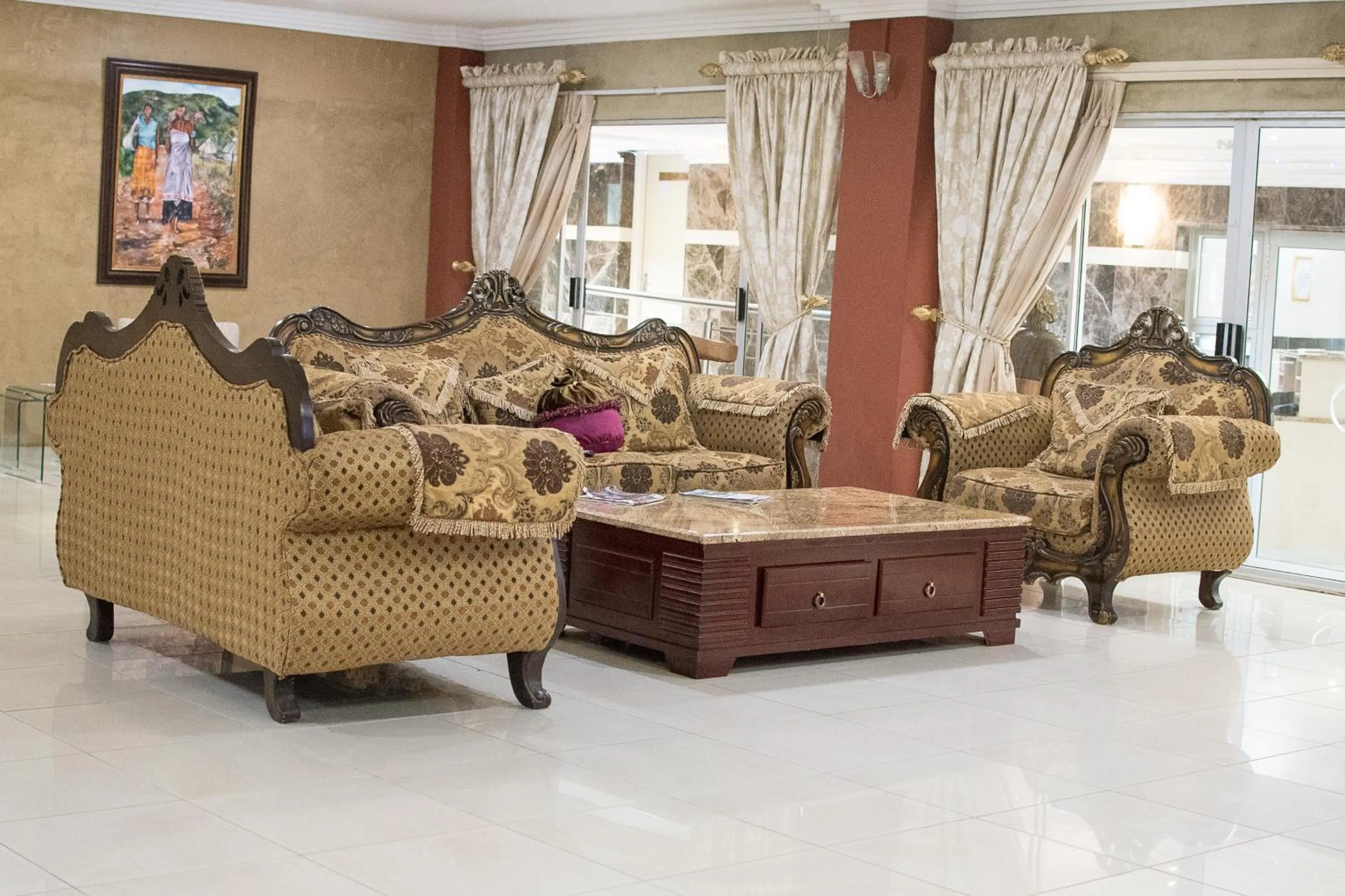 Seating area in 2Ten Hotel