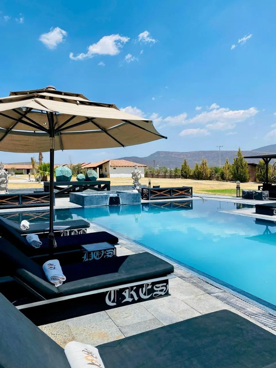 Pool view in Hacienda Los Picachos