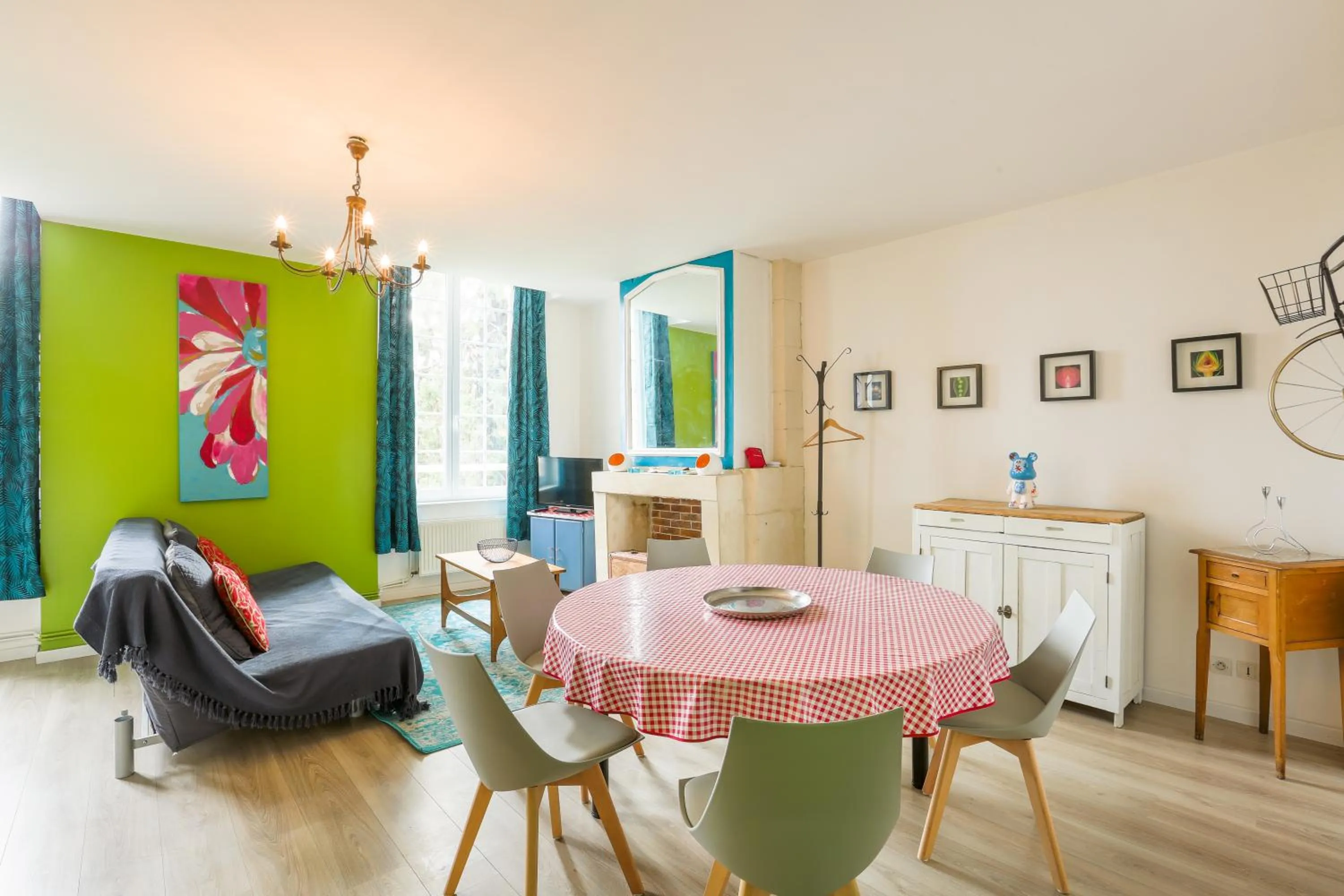 Living room in Château Turgot Gîtes