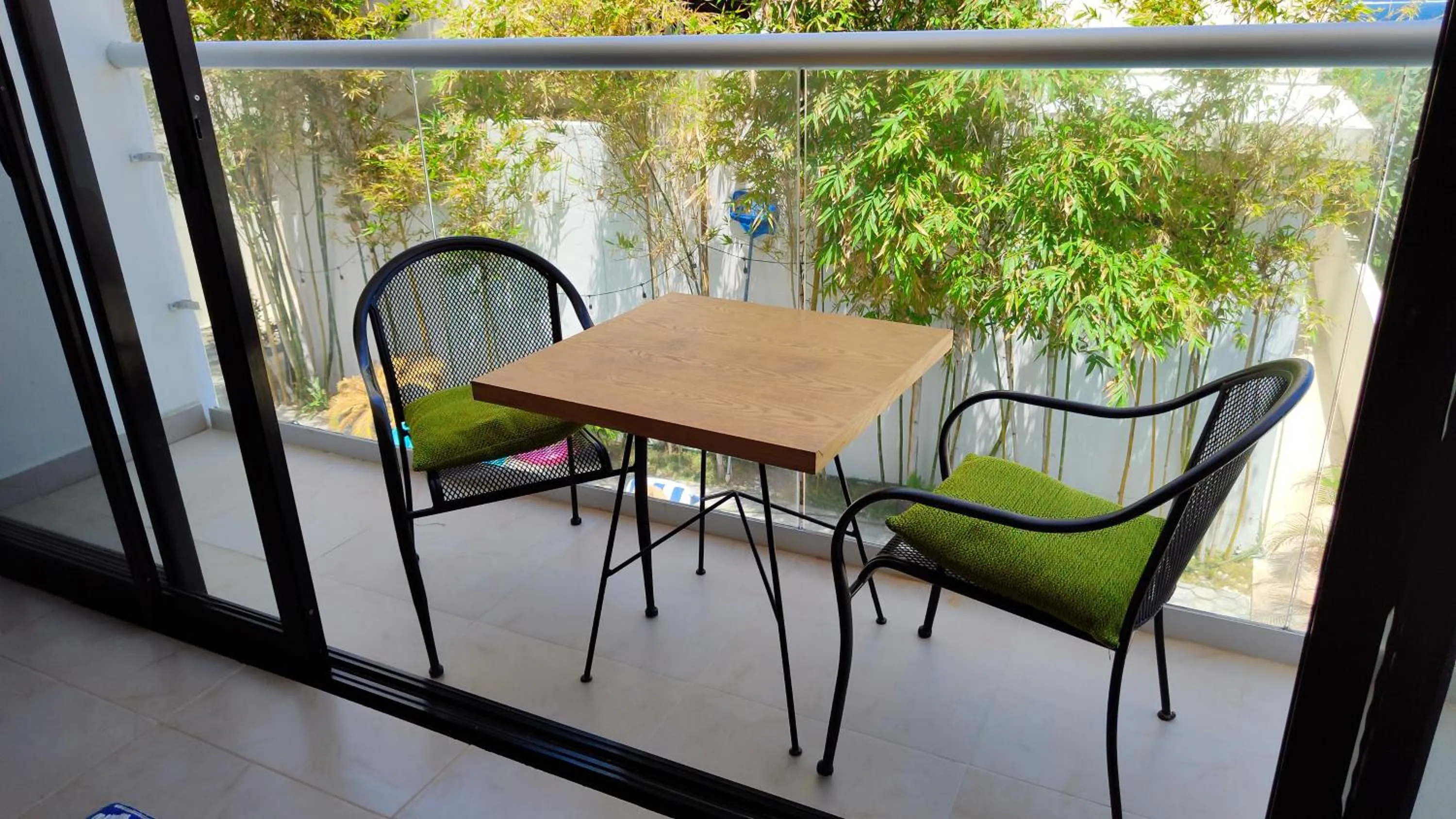 Patio in Vela's Condos Ocean Front