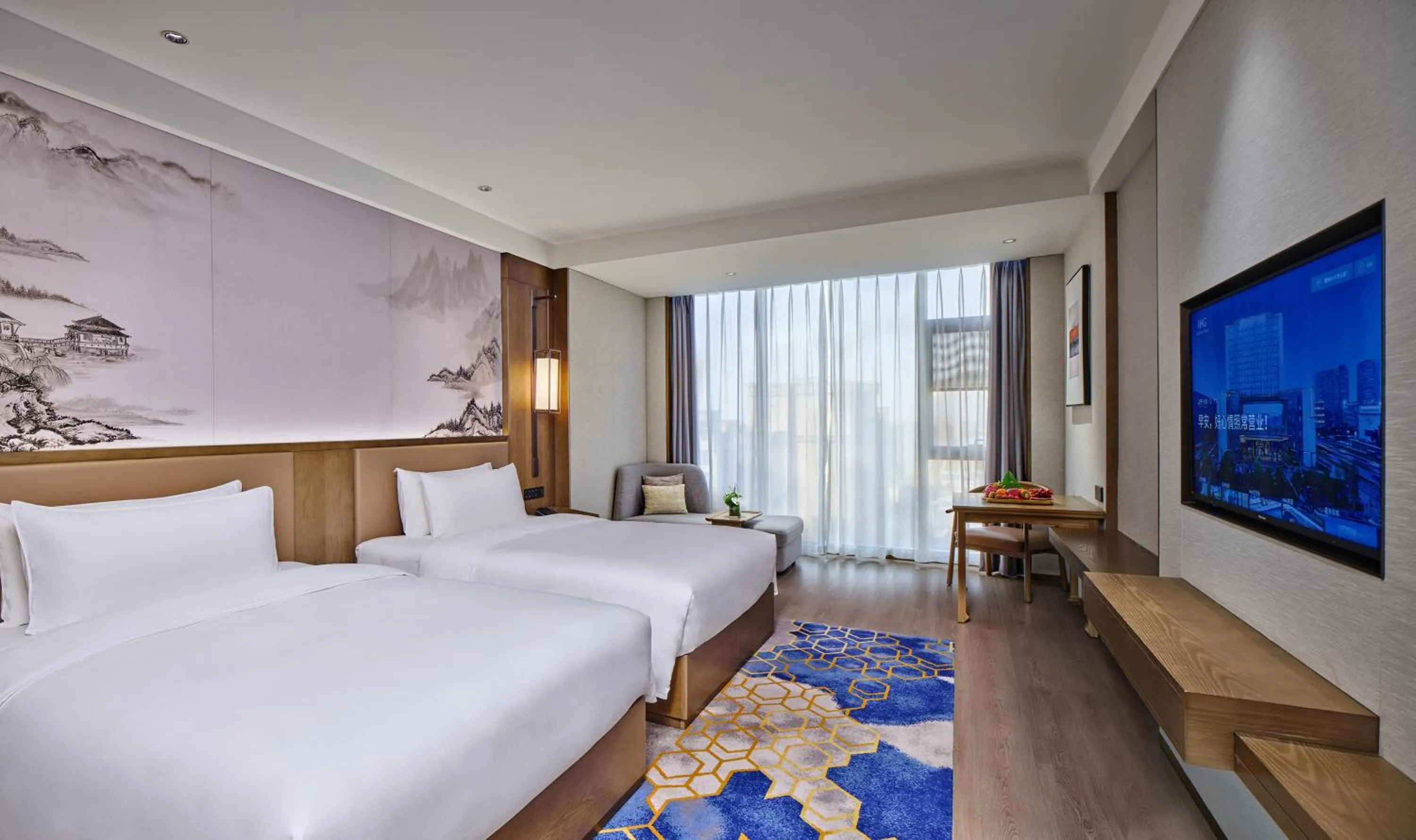 Bed in Crowne Plaza Chengdu Wuhou by IHG