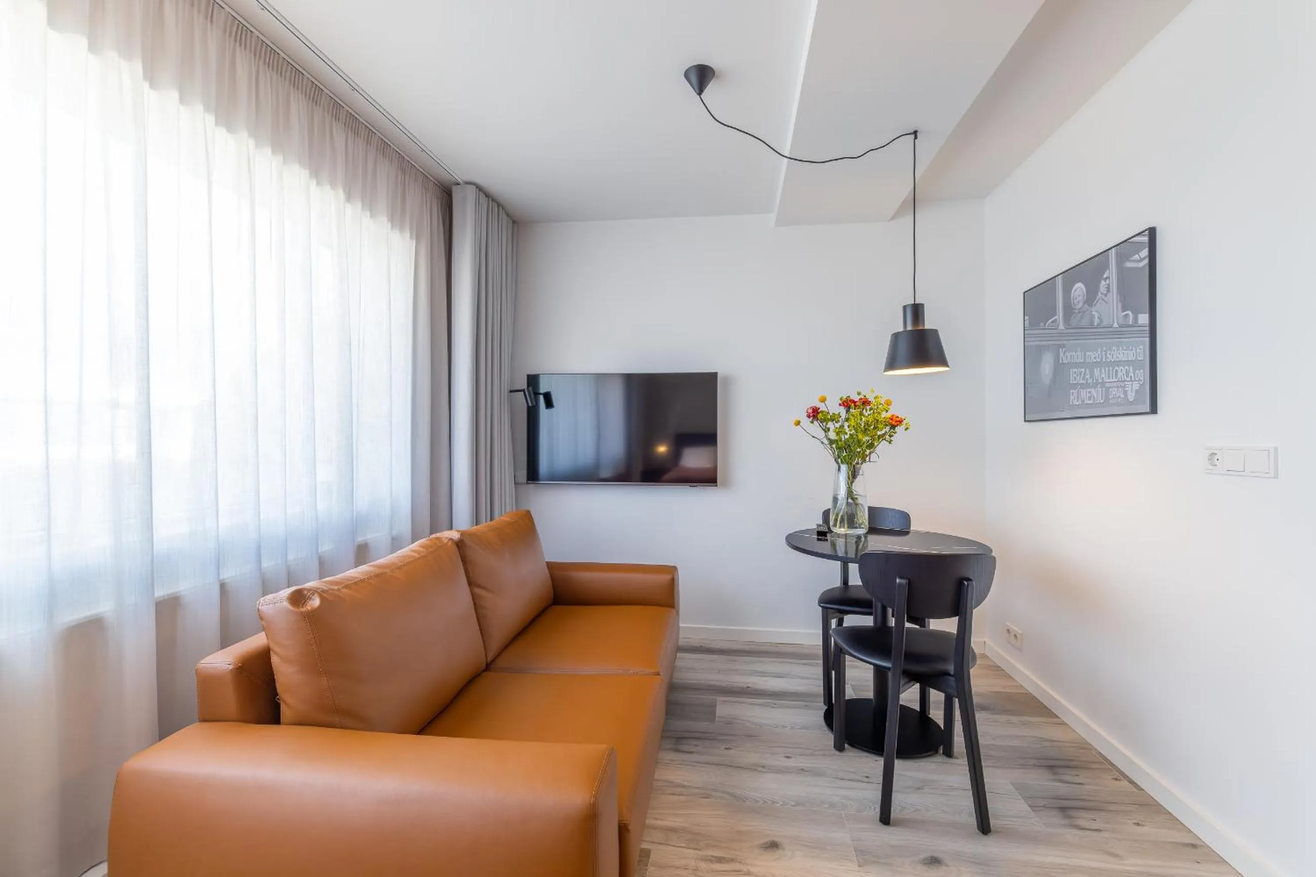 Living room in Hlemmur Suites