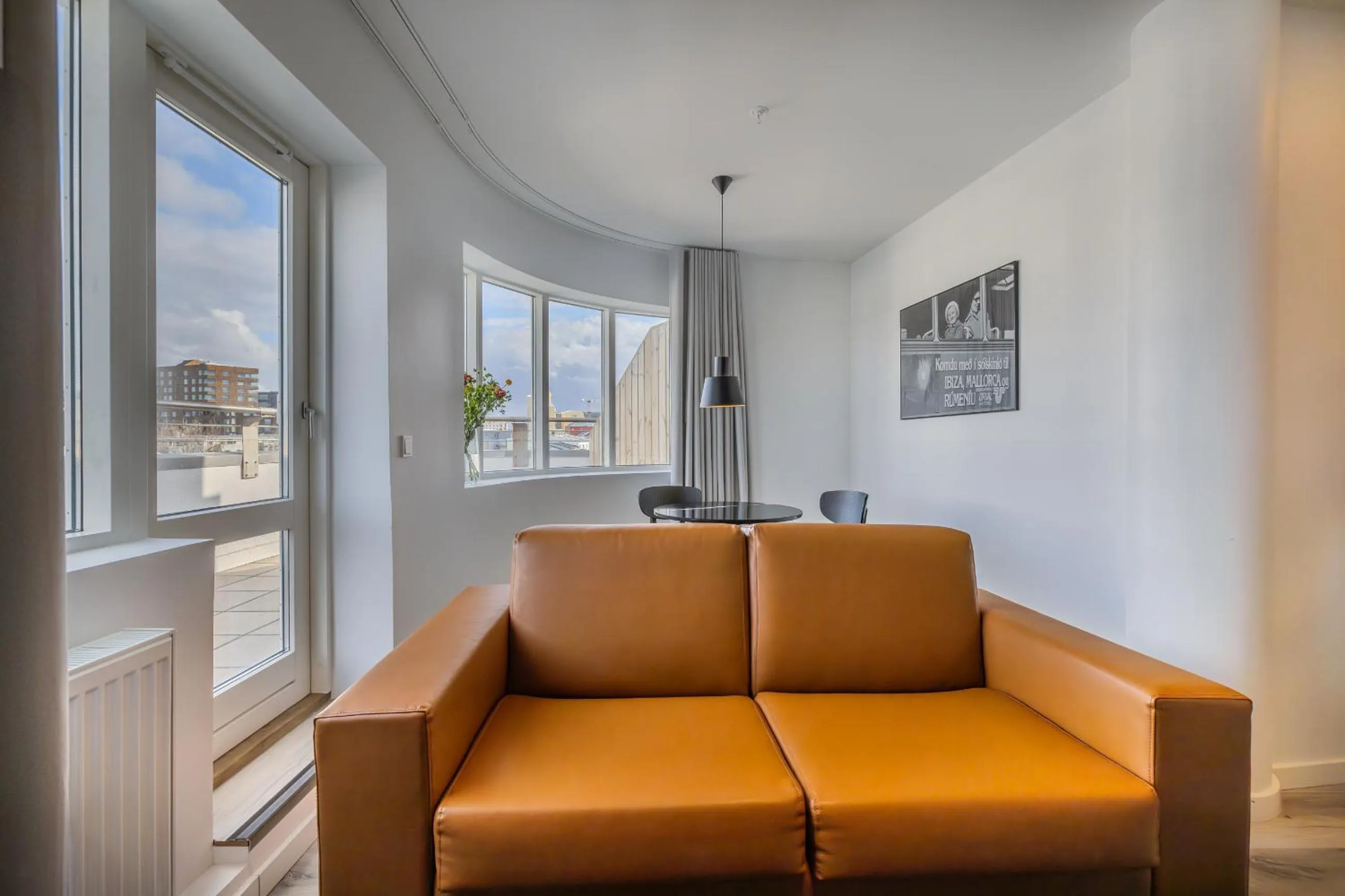 Living room in Hlemmur Suites