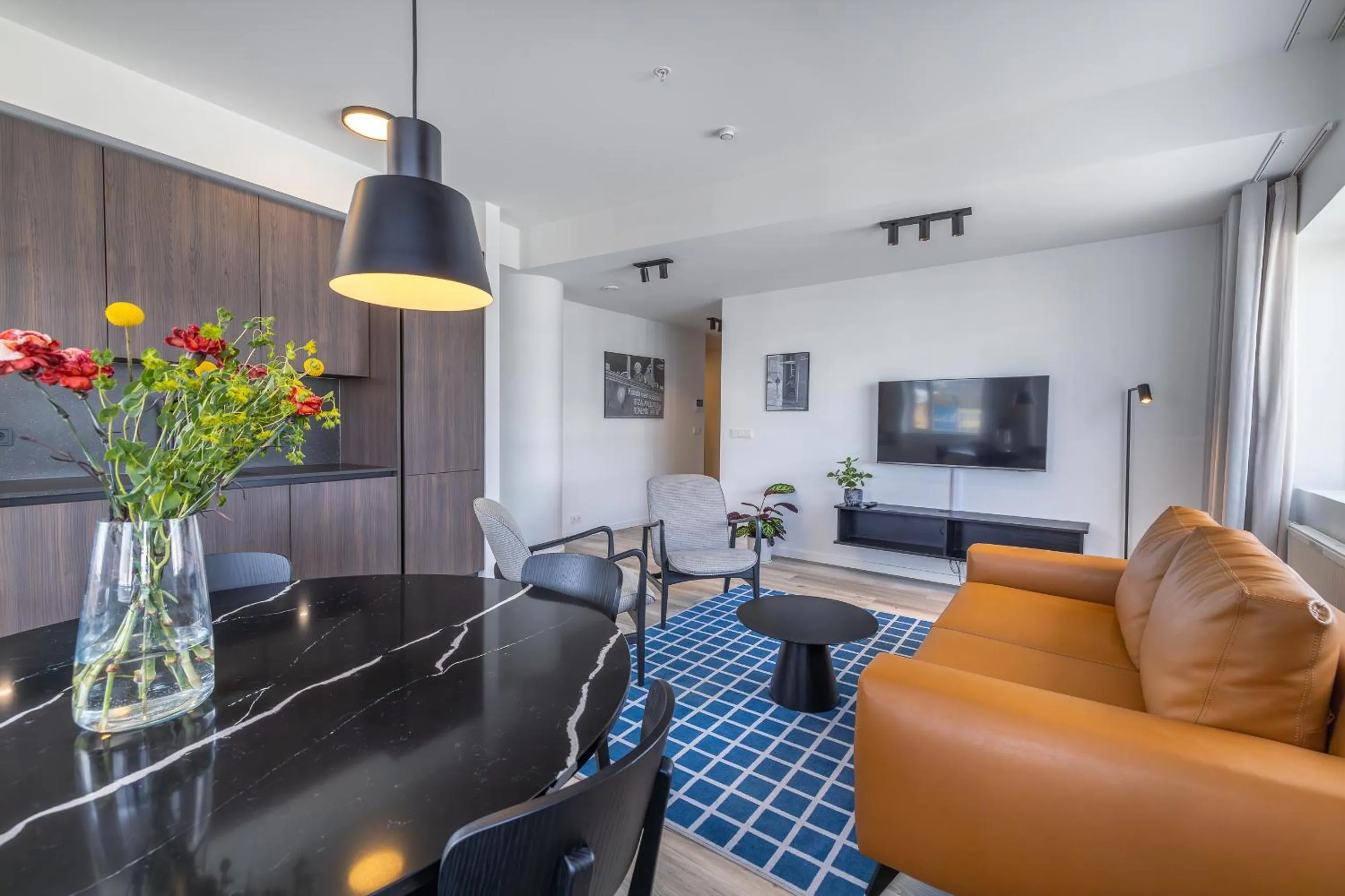 Living room in Hlemmur Suites