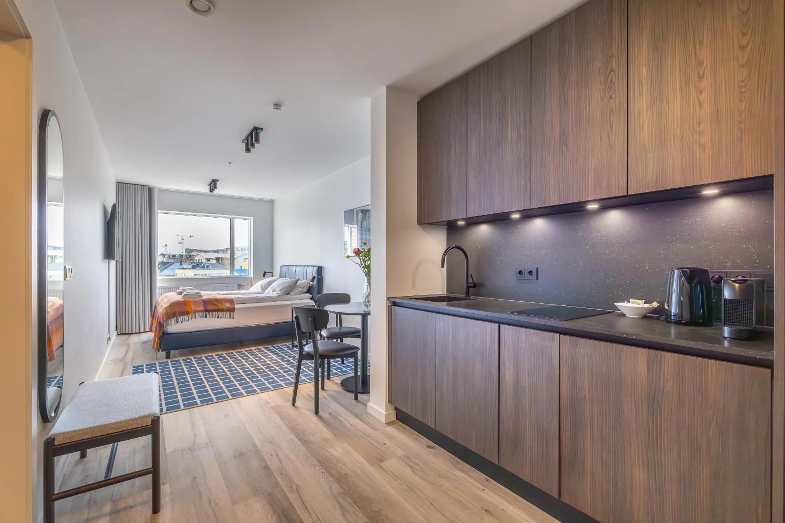 Photo of the whole room, Bed in Hlemmur Suites