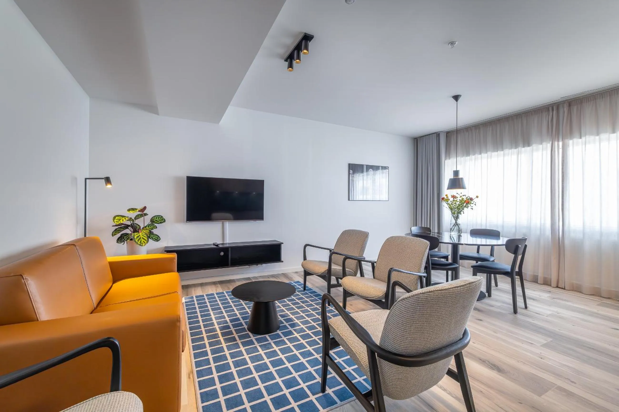 Living room in Hlemmur Suites