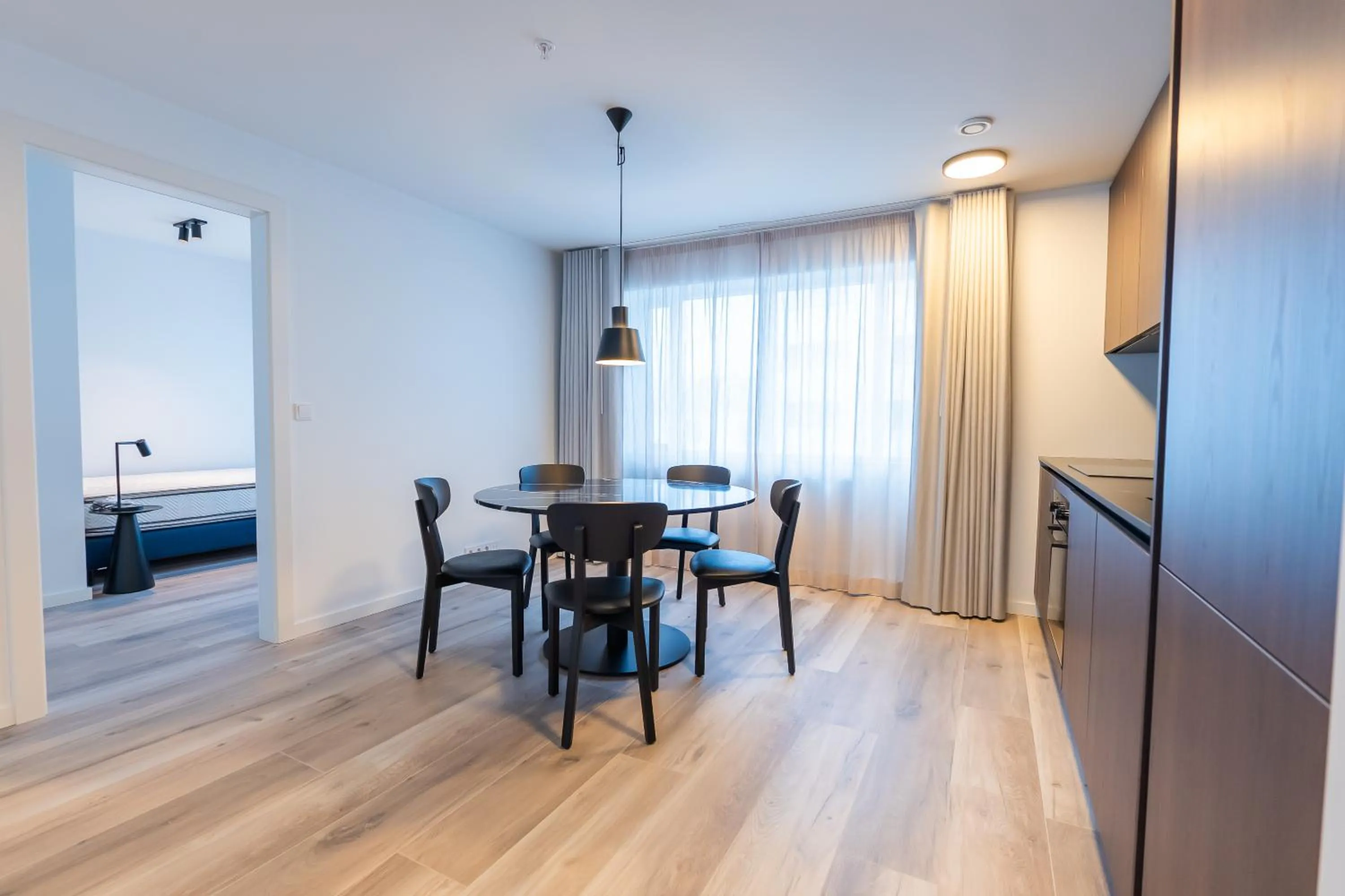 Kitchen or kitchenette in Hlemmur Suites