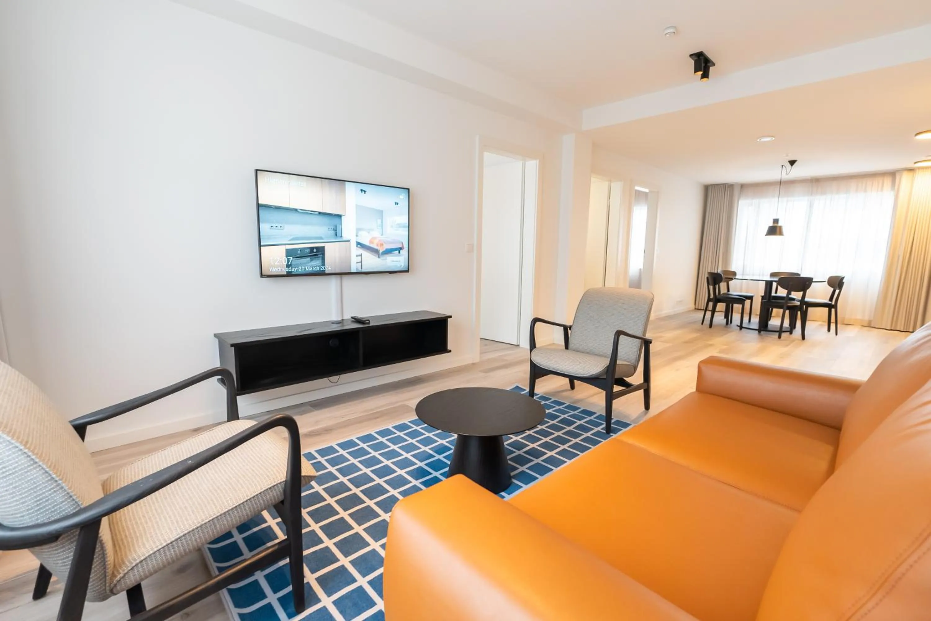 Living room in Hlemmur Suites