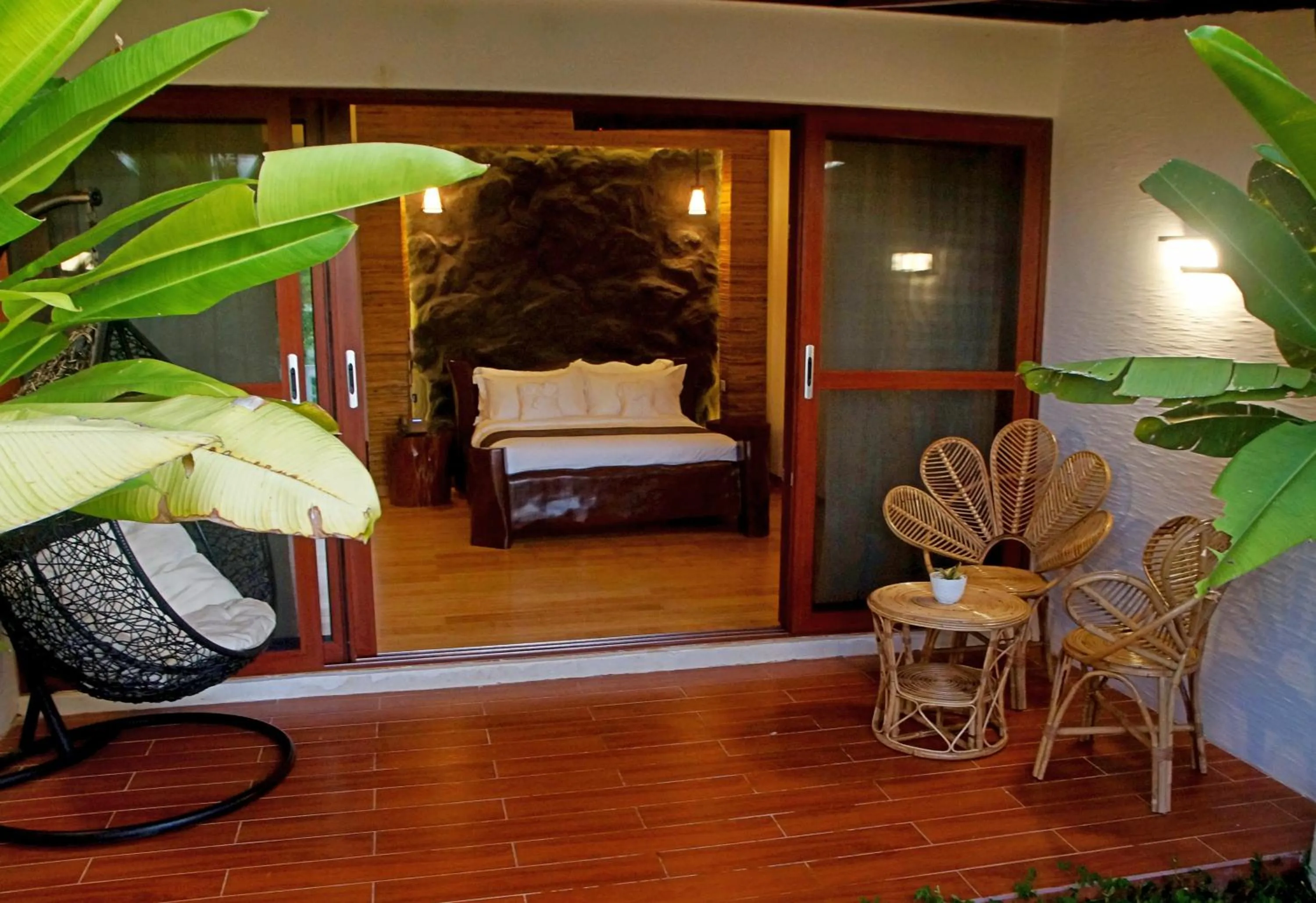 Patio, Bed in El Nido Bayview Resort
