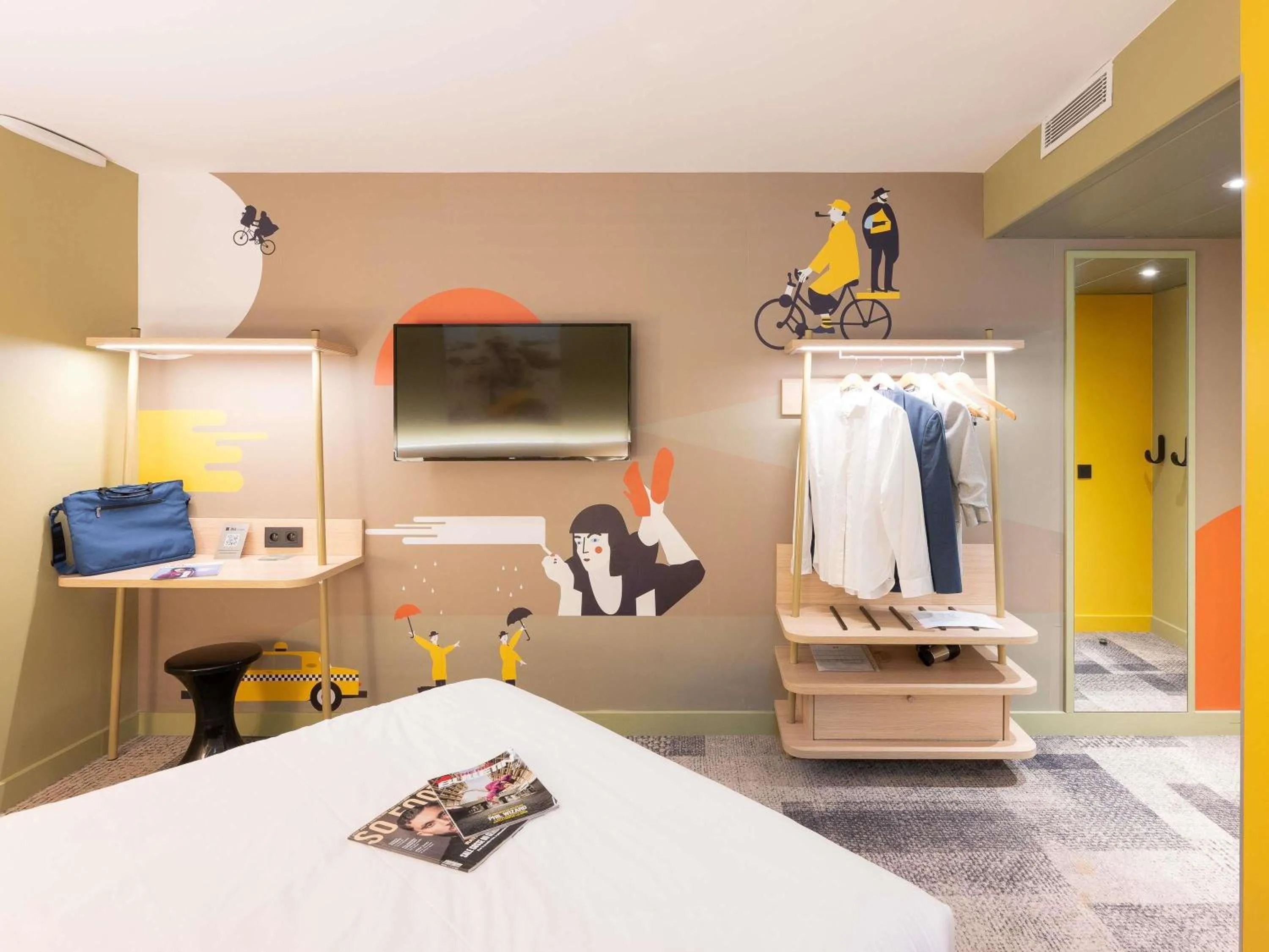 Bedroom in ibis Styles Lyon Centre Confluence