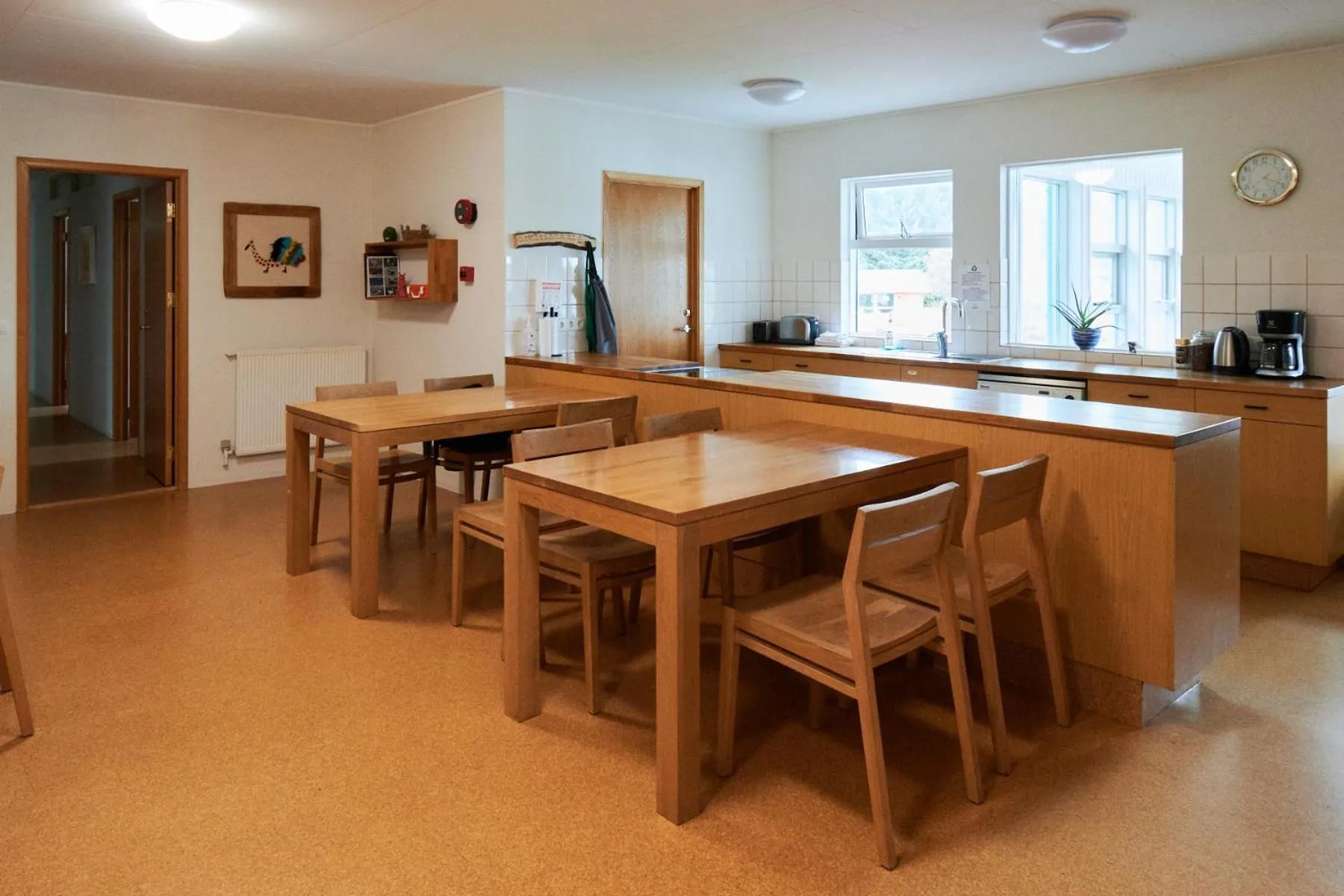 Communal kitchen in Solheimar Eco-Village Guesthouse