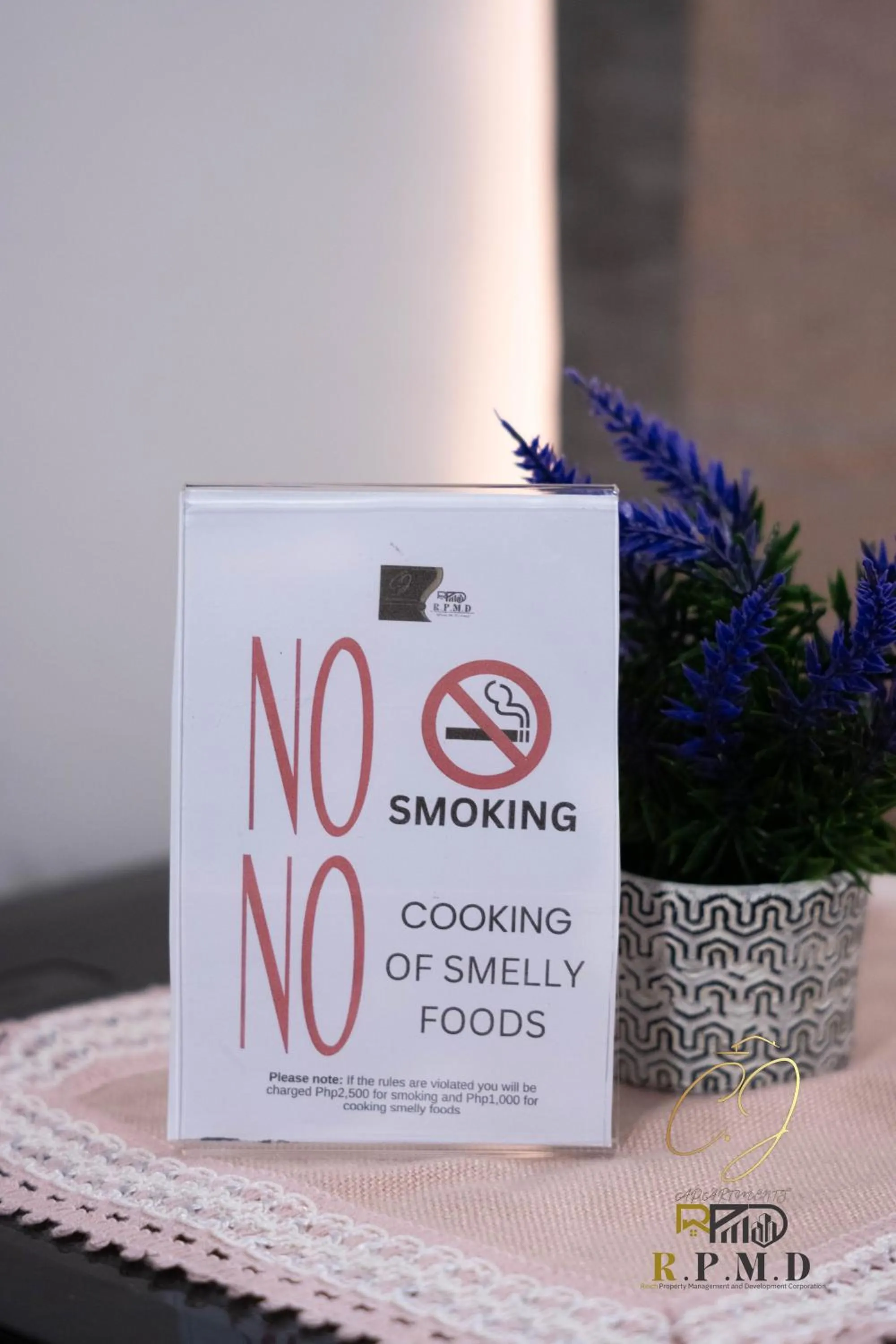 Logo/Certificate/Sign in CJ Apartments