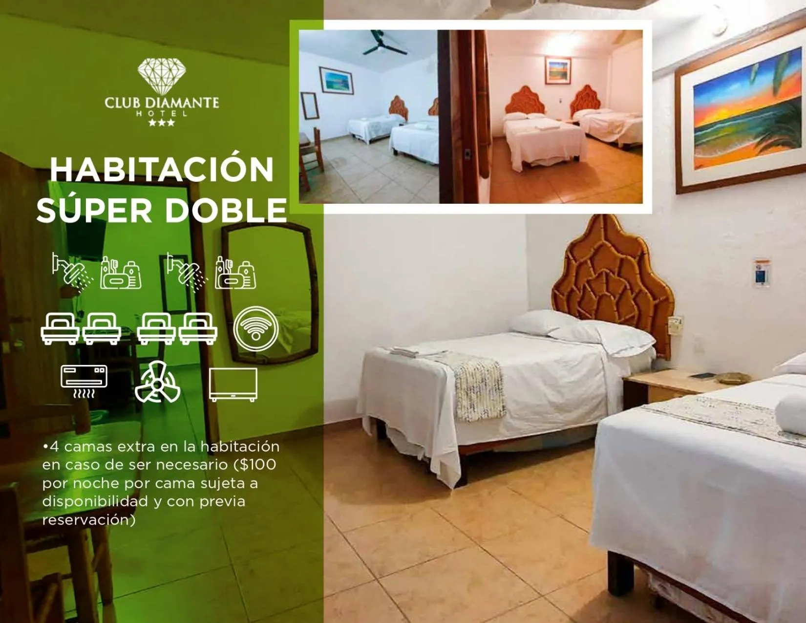 Bedroom in Hotel Club Diamante