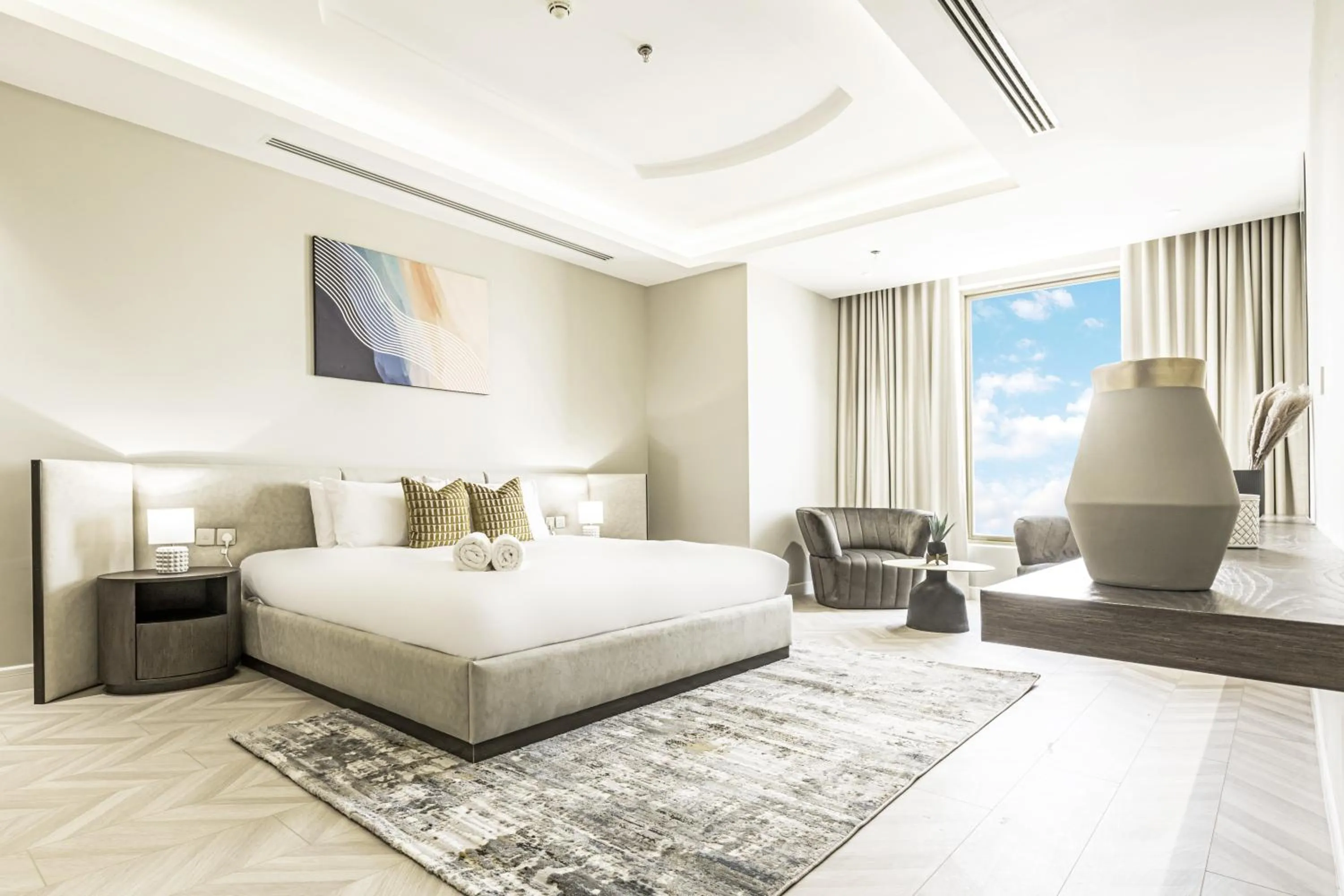 Bedroom, Bed in Stella Stays Olaya Tower 1 - Furnished Apartments