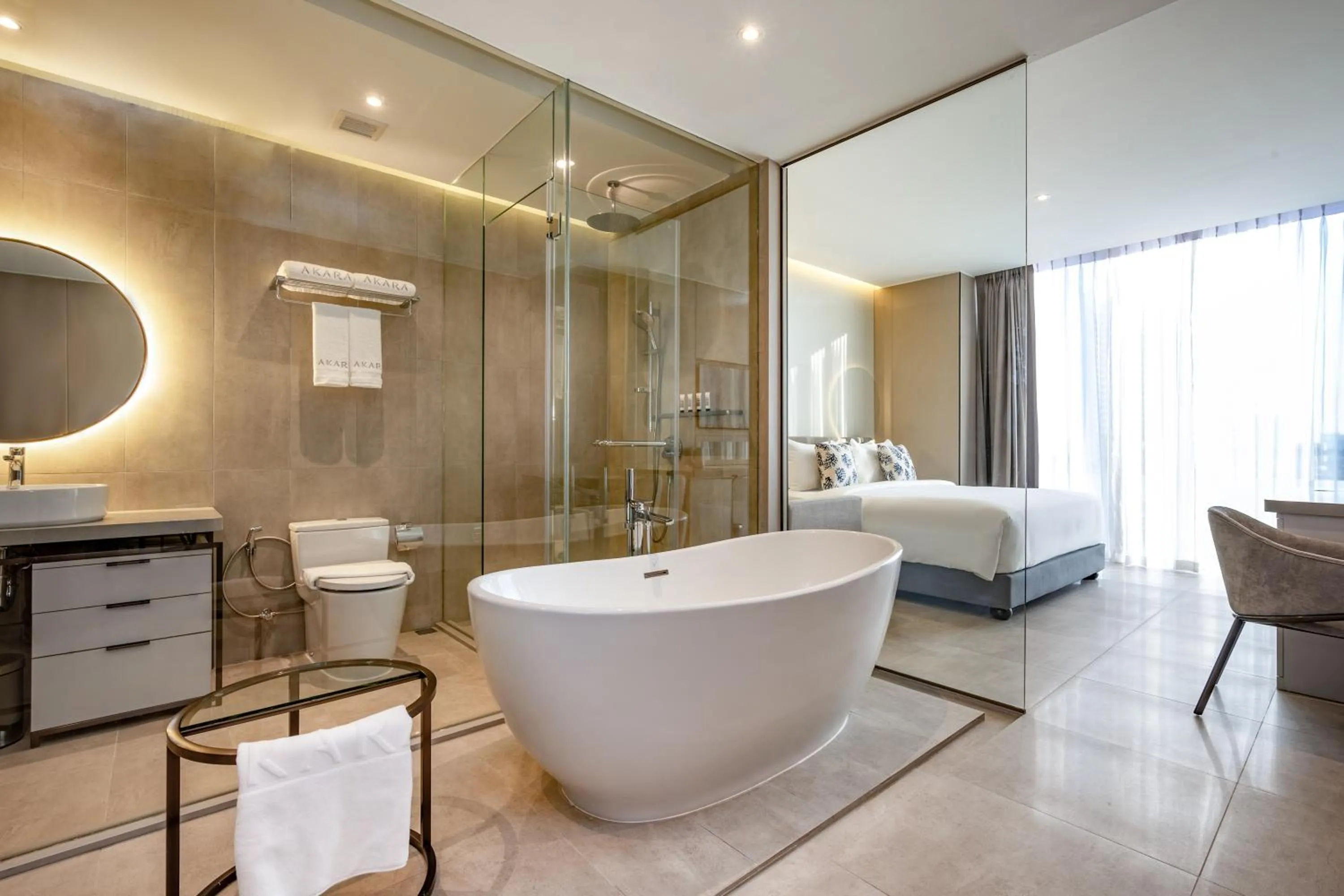 Shower, Bed in Akara Hotel Pattaya