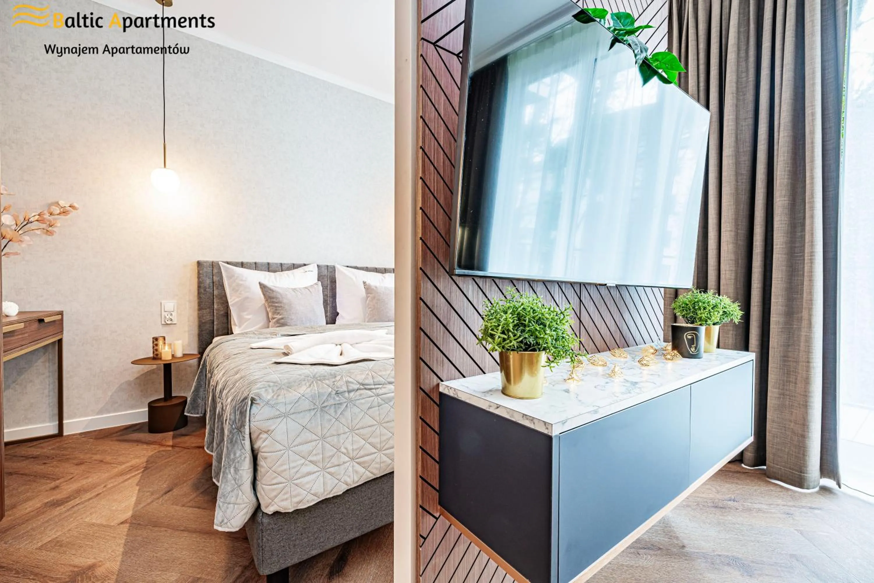 TV and multimedia, Bed in Seaside Garden Apartments & Wellness by Baltic Apartments