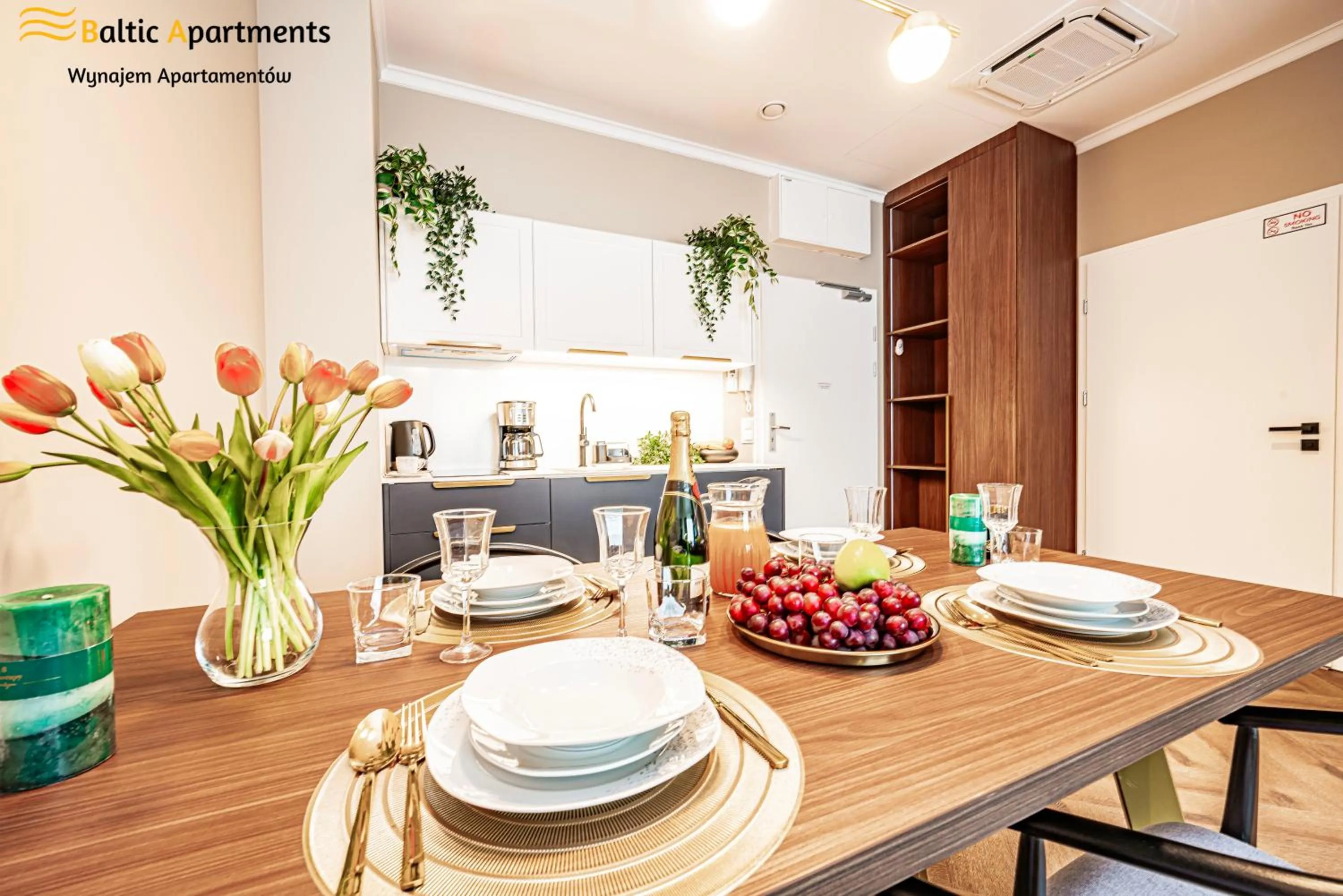 Kitchen or kitchenette in Seaside Garden Apartments & Wellness by Baltic Apartments