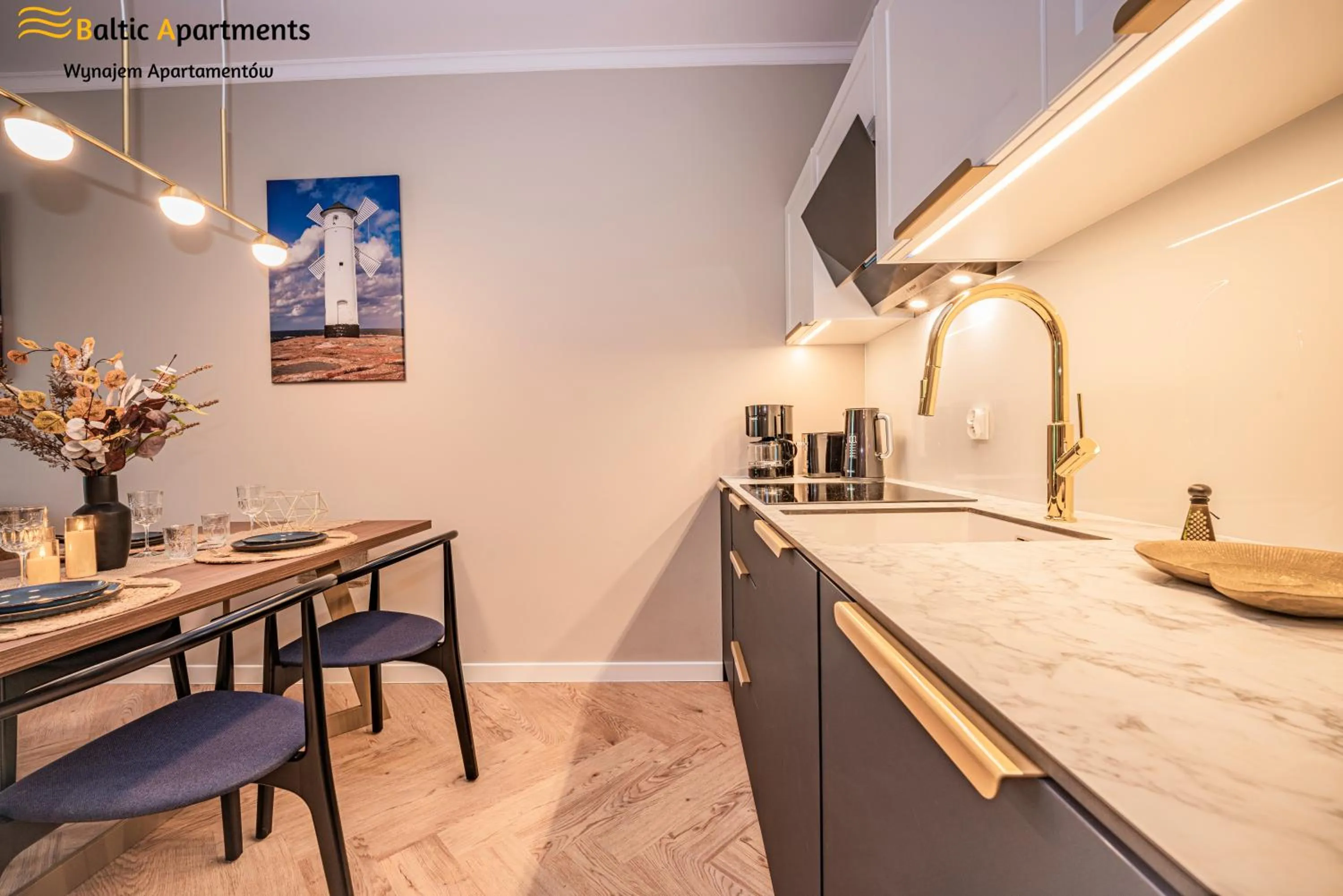 Kitchen or kitchenette in Seaside Garden Apartments & Wellness by Baltic Apartments