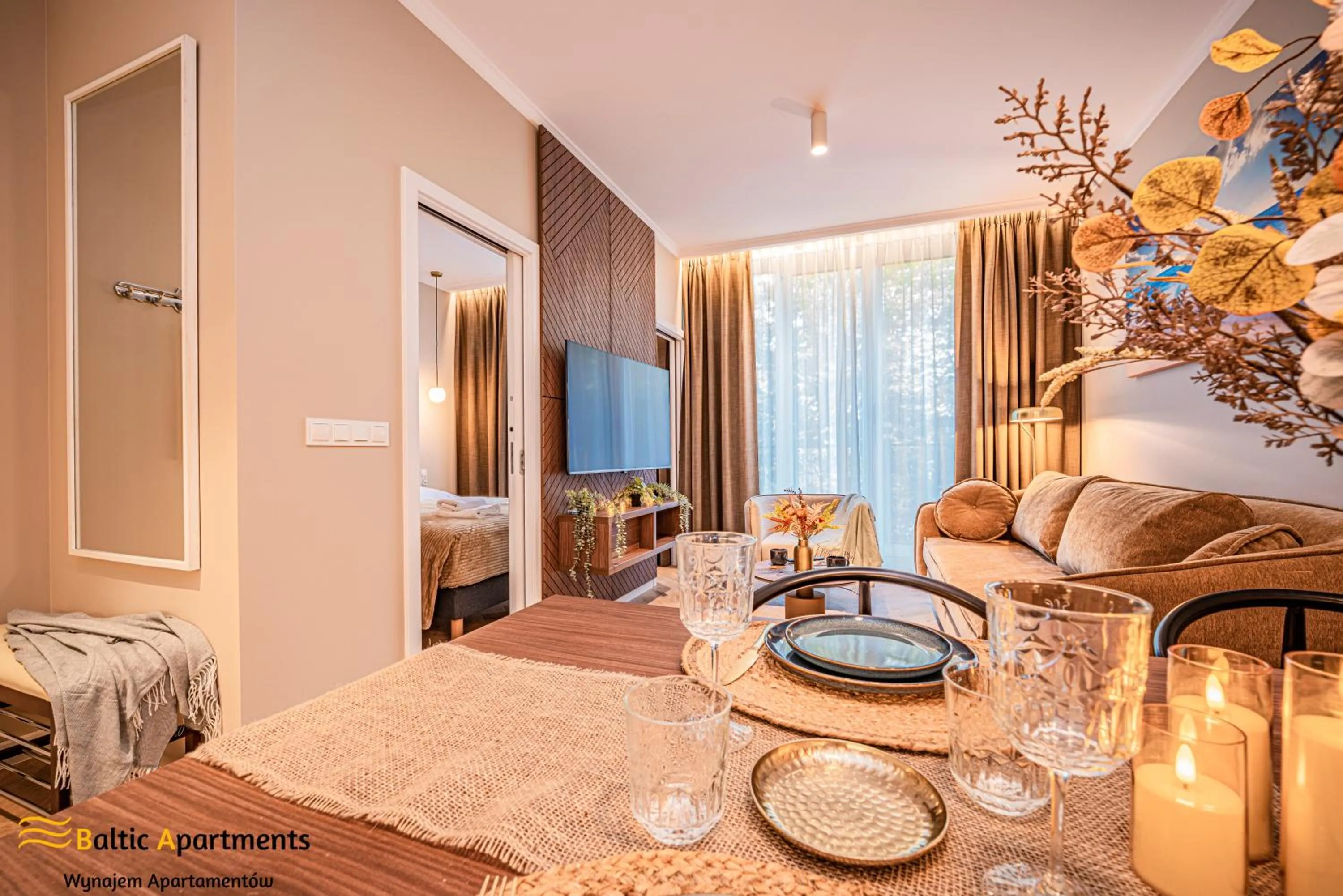 Living room, Bed in Seaside Garden Apartments & Wellness by Baltic Apartments