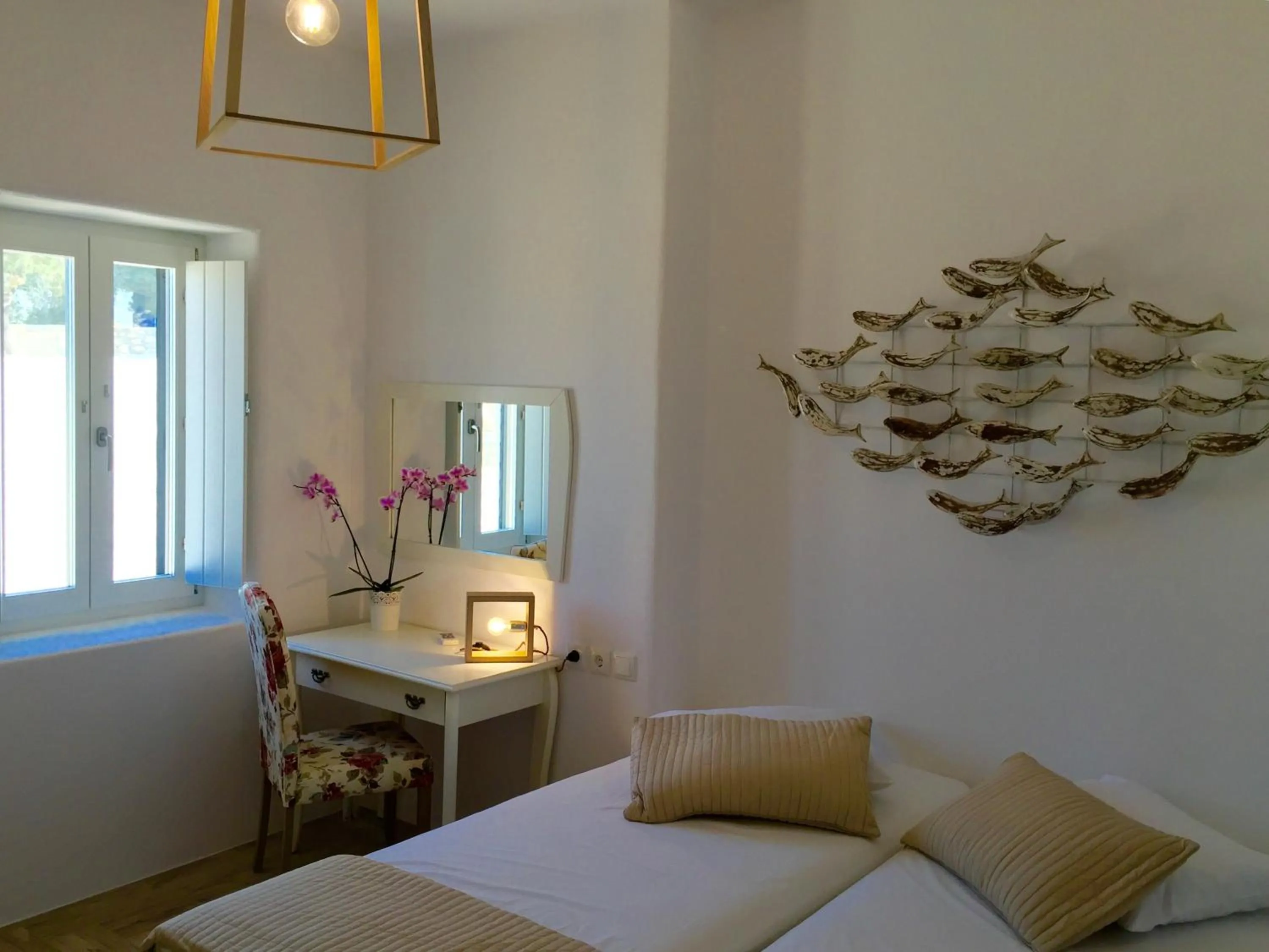 Bed in Paros Afrodite Luxury Villas