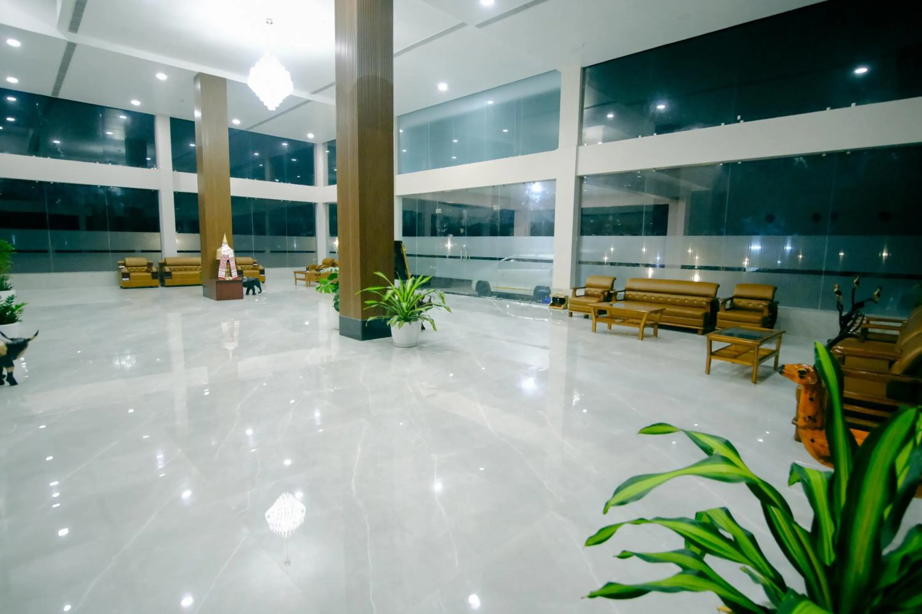 Seating area in Finn's Weaver Resort, Kaziranga