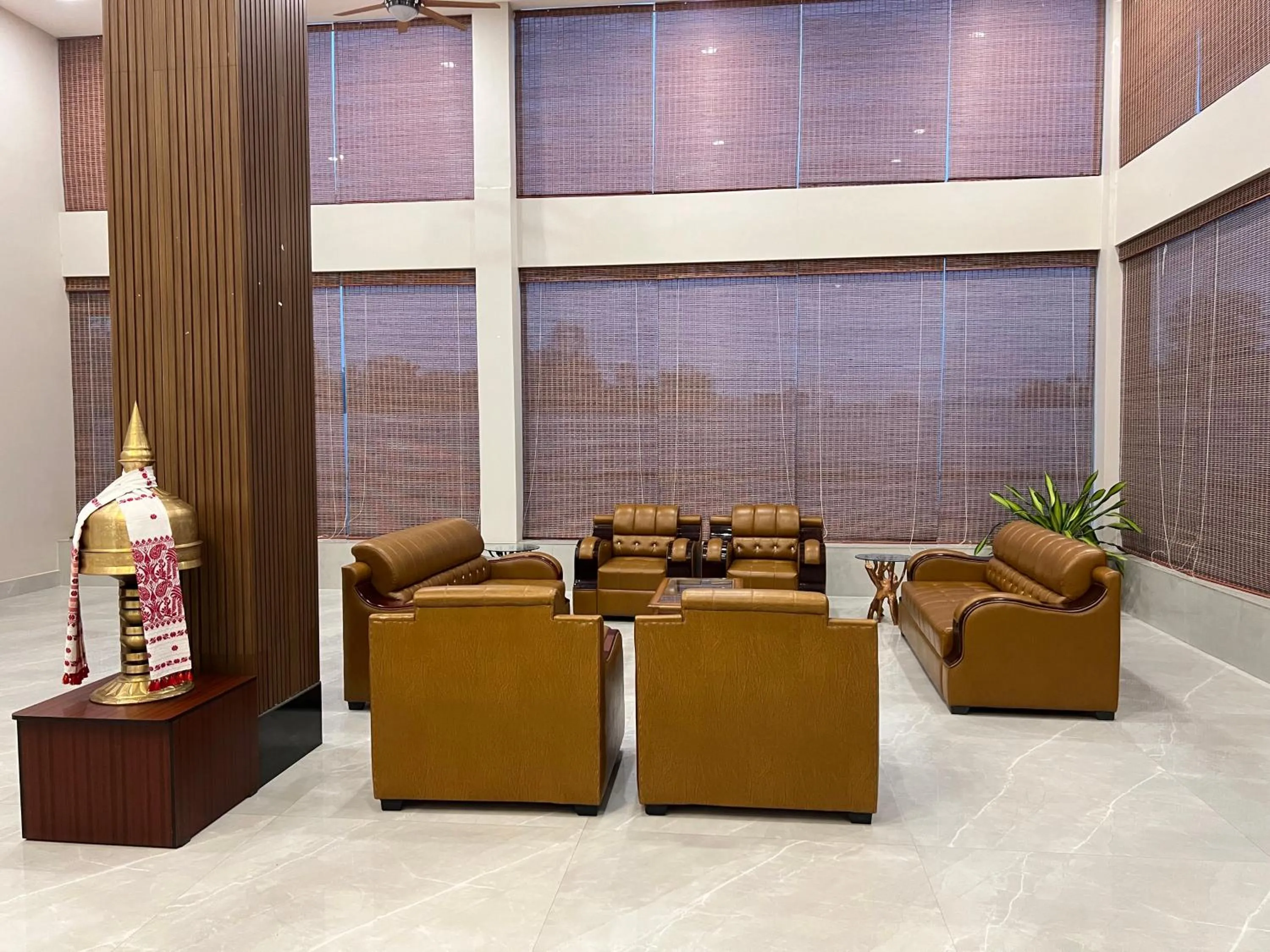 Seating area in Finn's Weaver Resort, Kaziranga