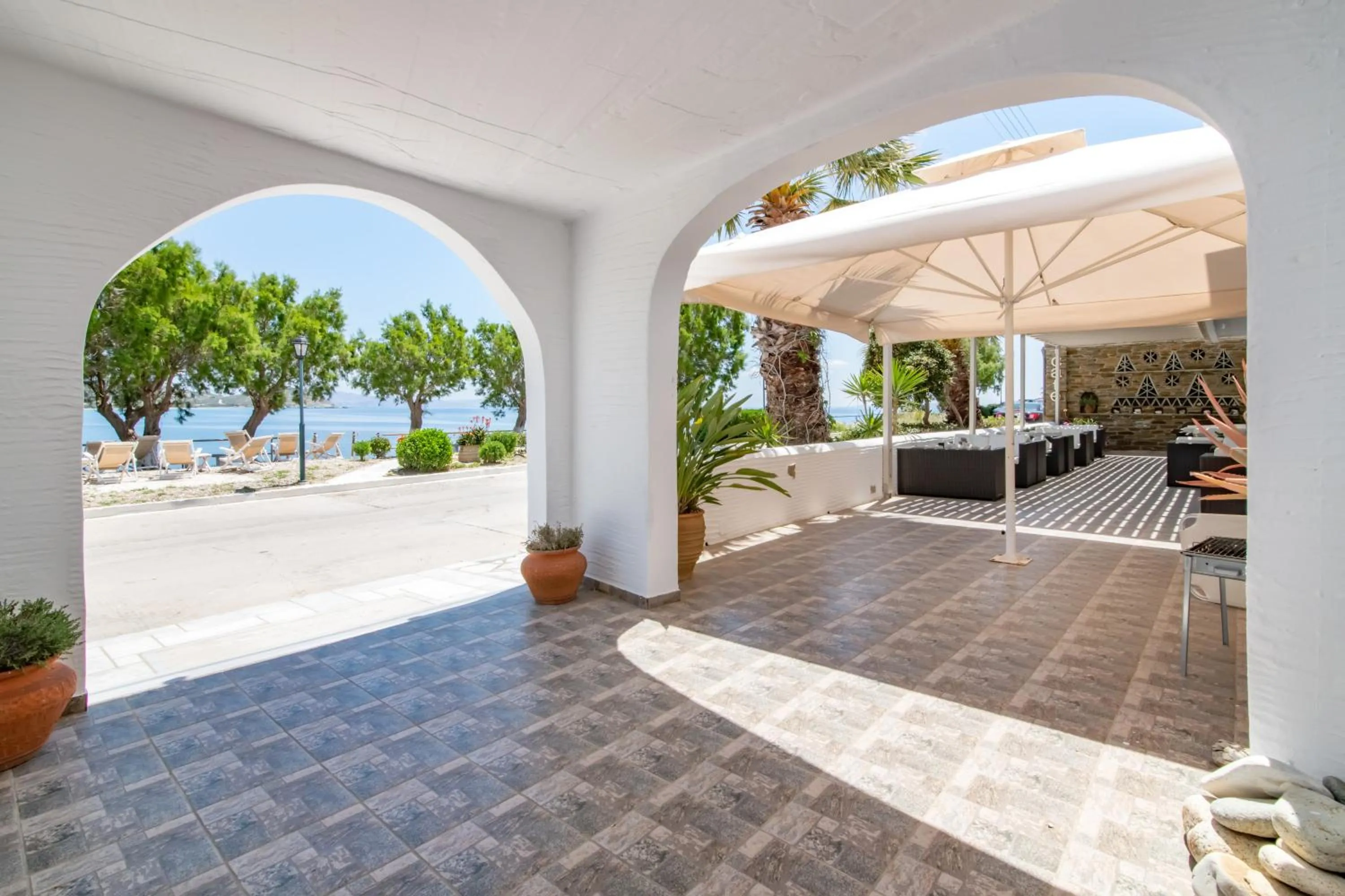 Patio in Agali bay hotel