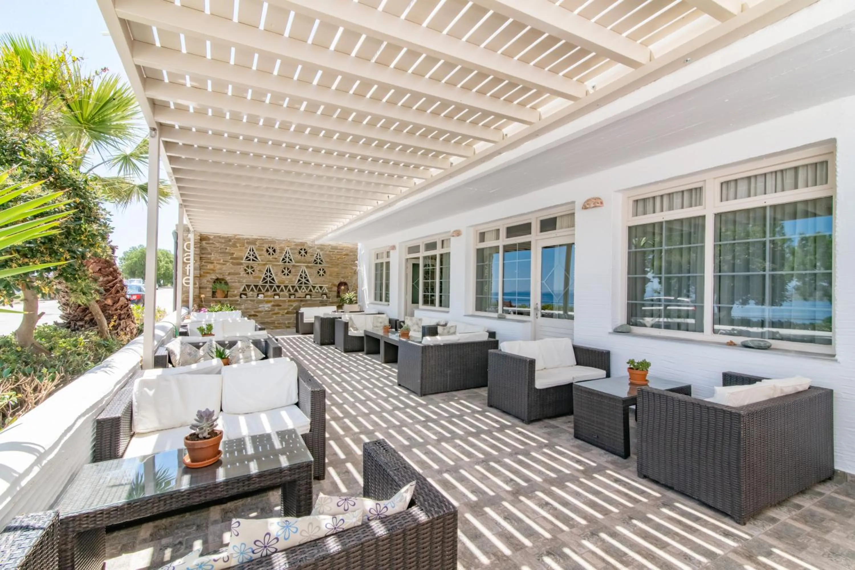 Patio in Agali bay hotel