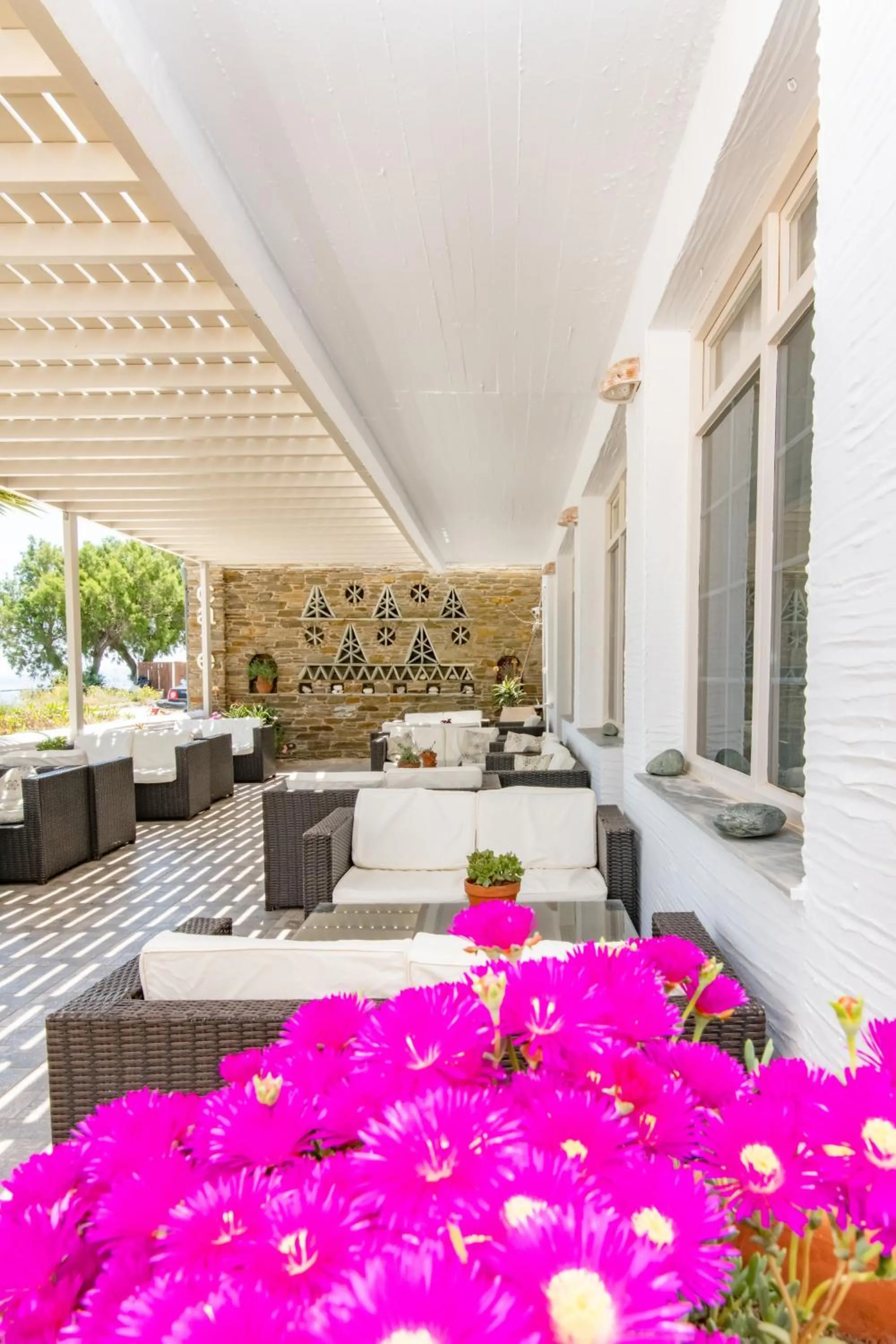 Patio in Agali bay hotel