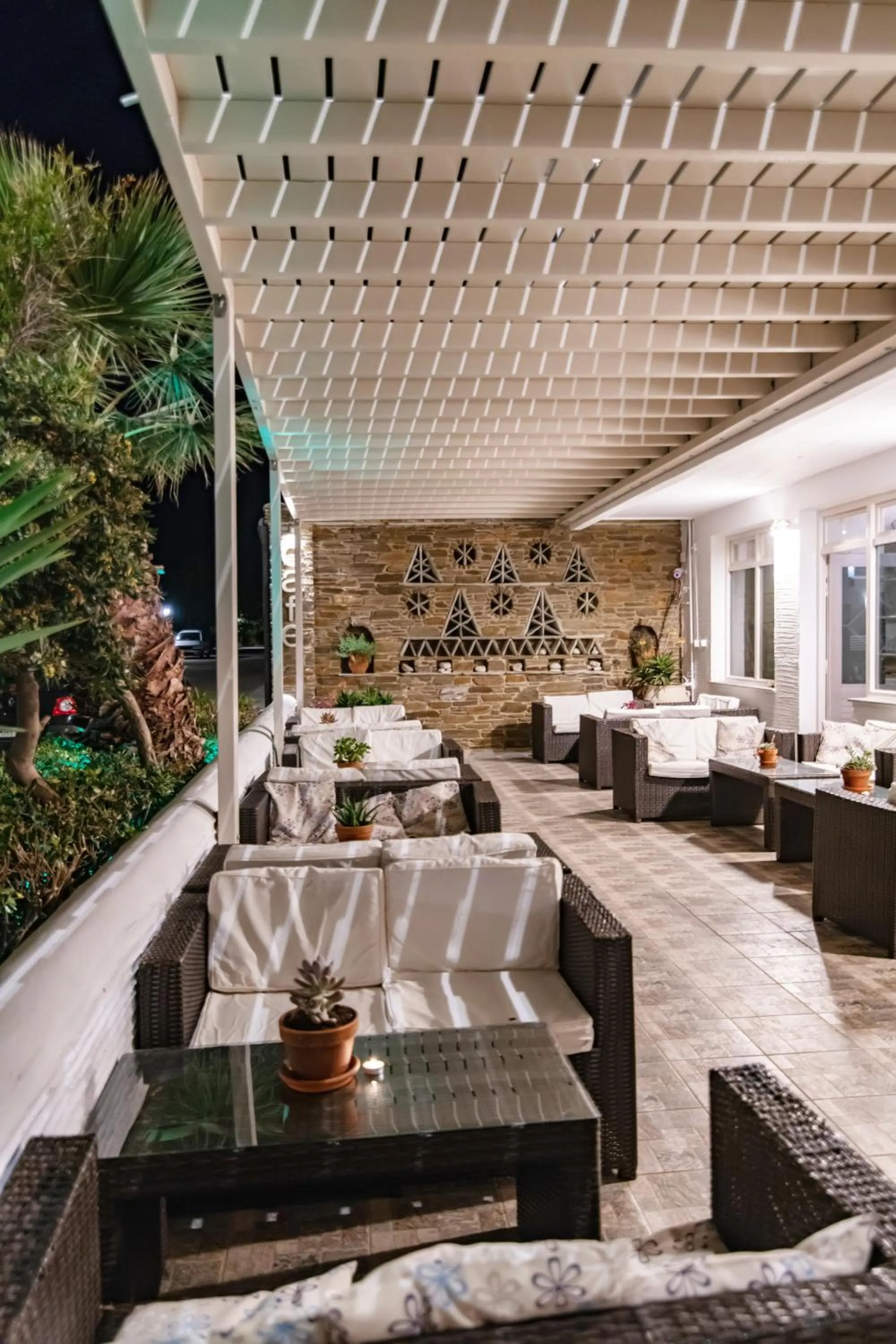 Patio in Agali bay hotel