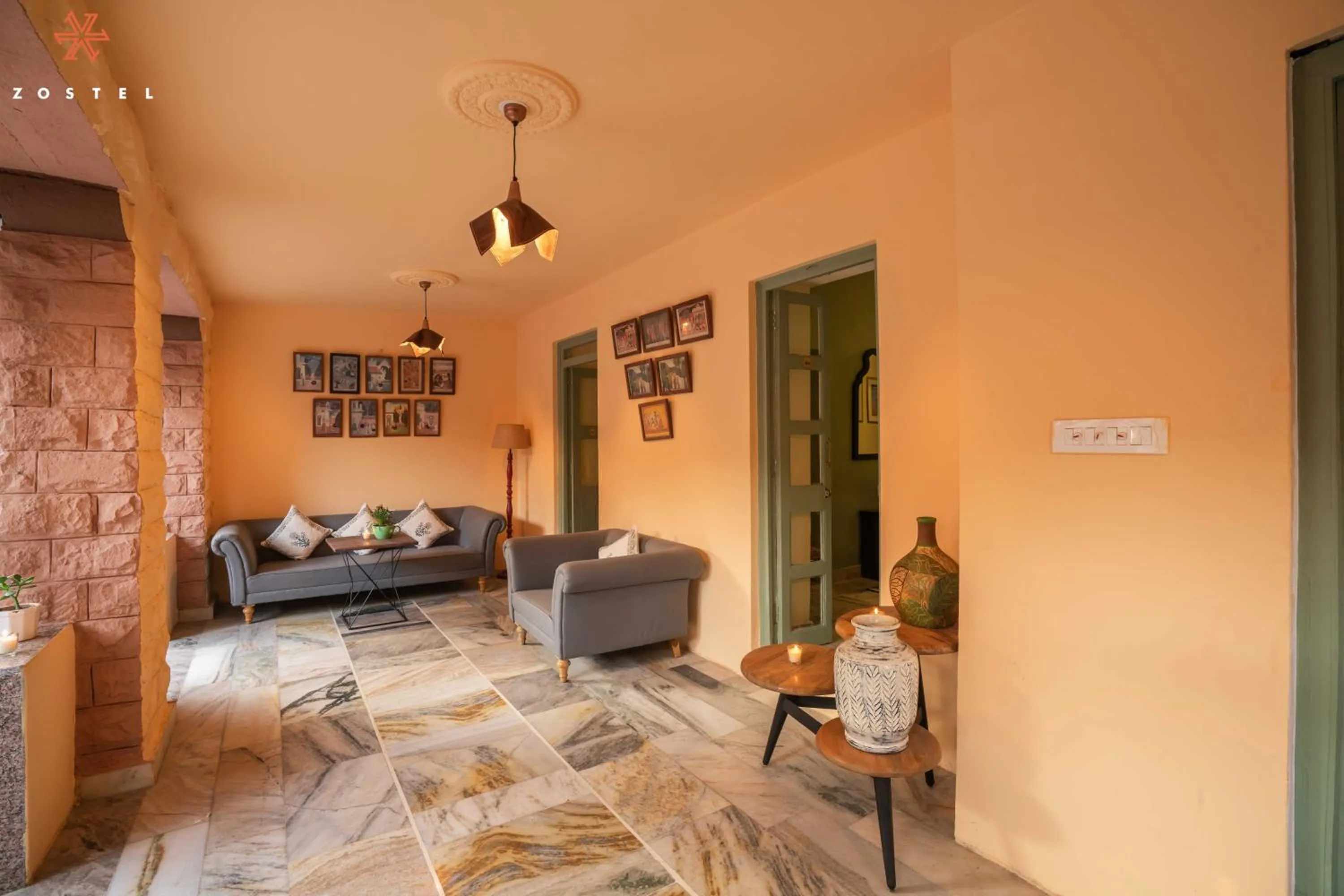 Seating area in Zostel Jodhpur (Ratanada)