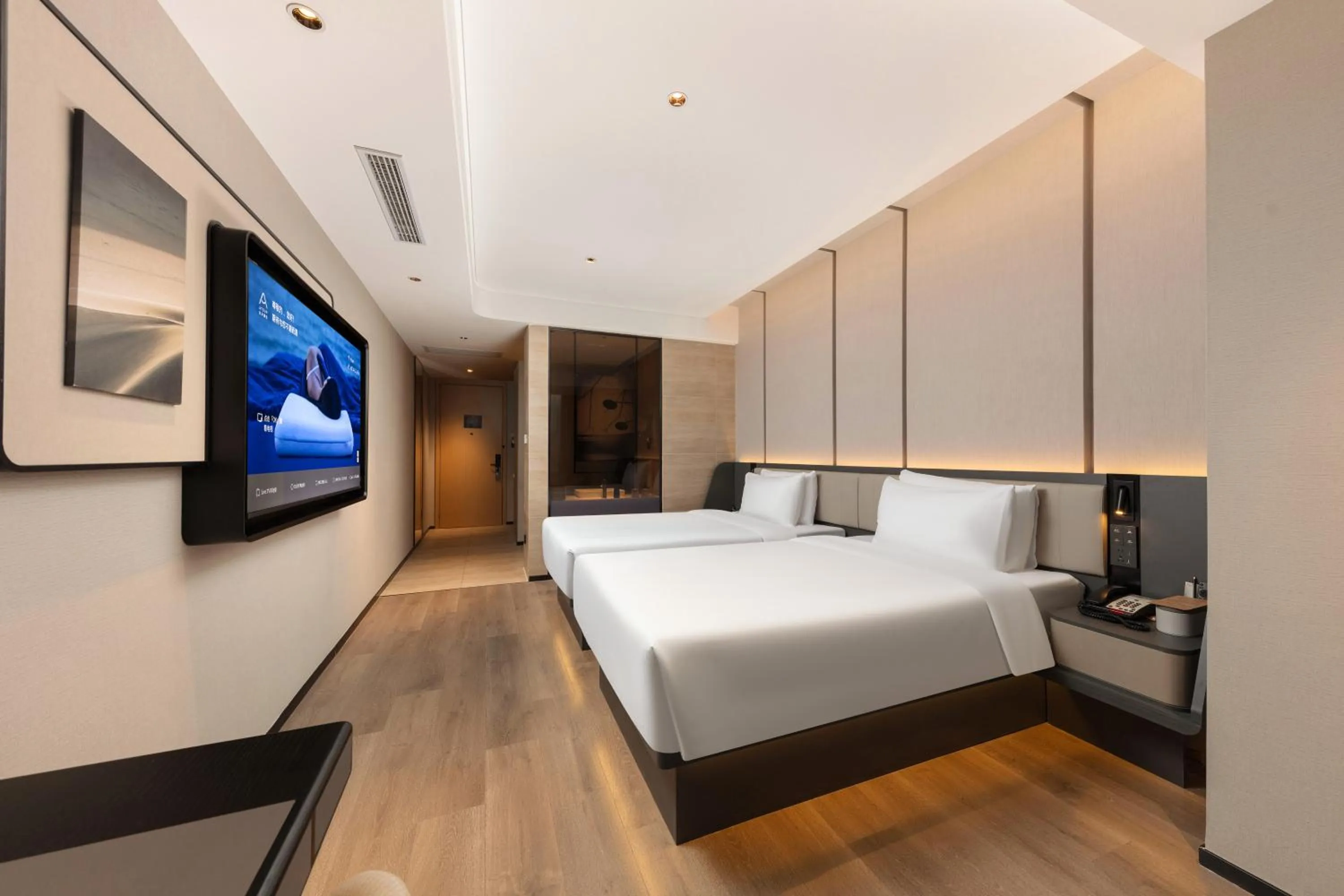 Photo of the whole room, Bed in Atour Hotel Hangzhou Binjiang Olympic Sports