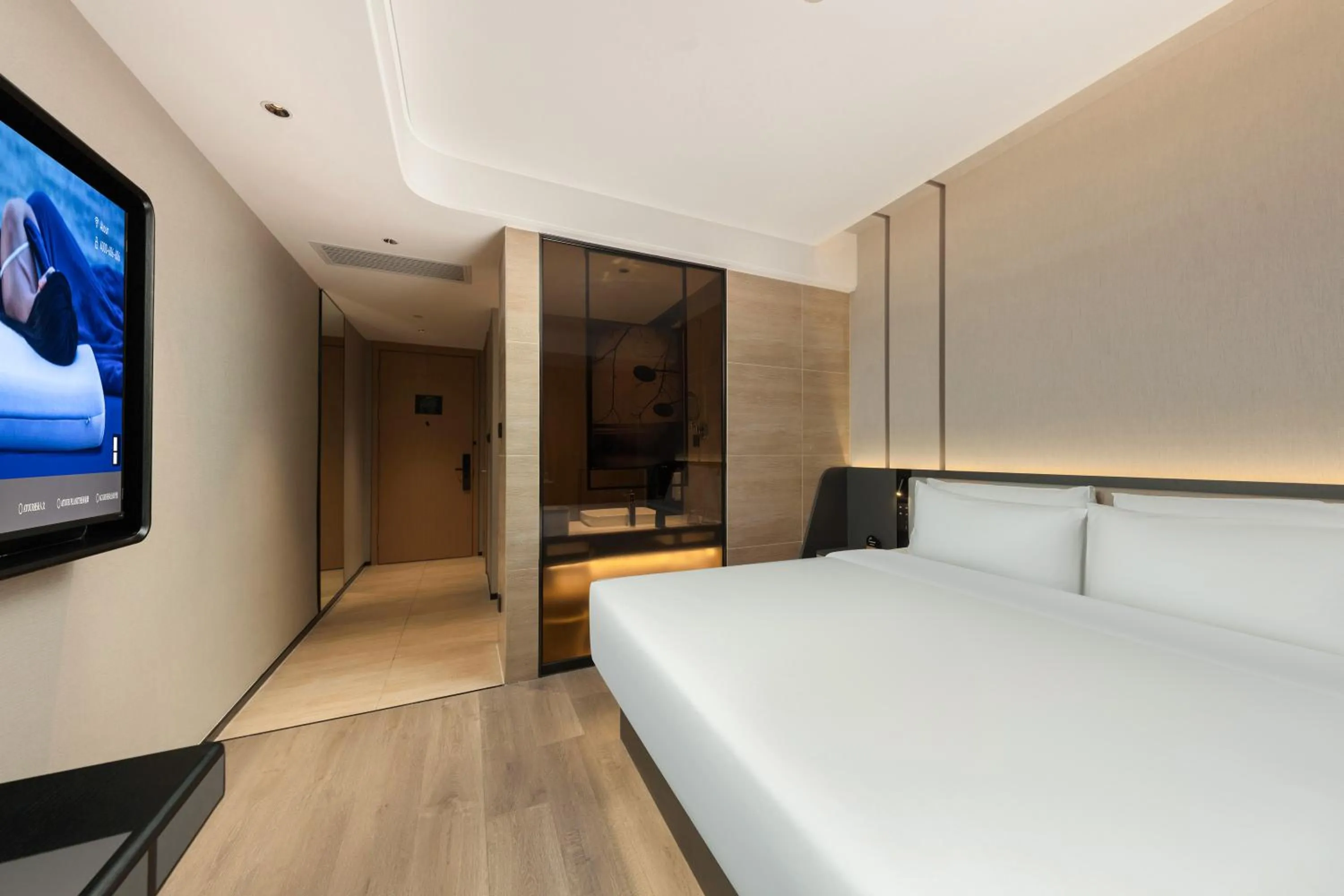 Bed in Atour Hotel Hangzhou Binjiang Olympic Sports