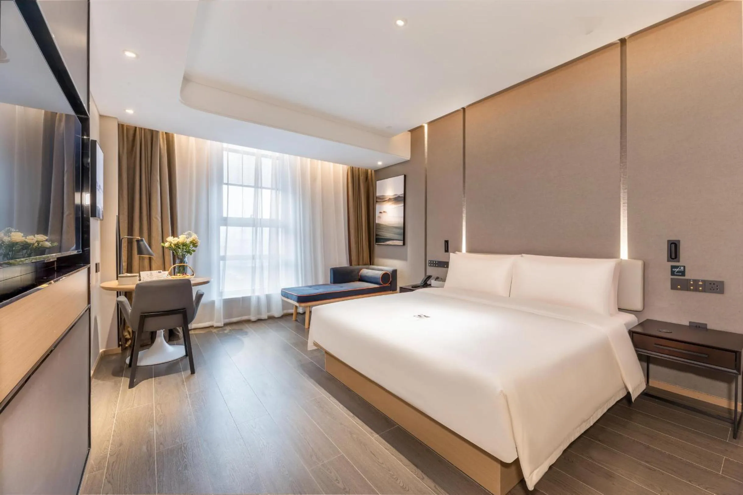 Bed in Atour Hotel Zhijiang Bridge