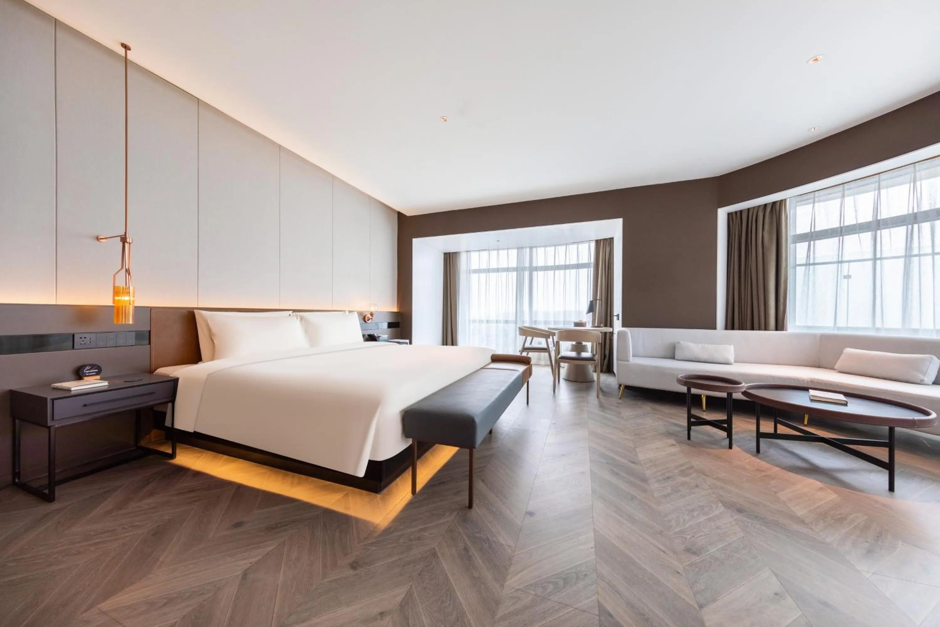 Bed in Atour S Hotel Beijing Daxing International Airport